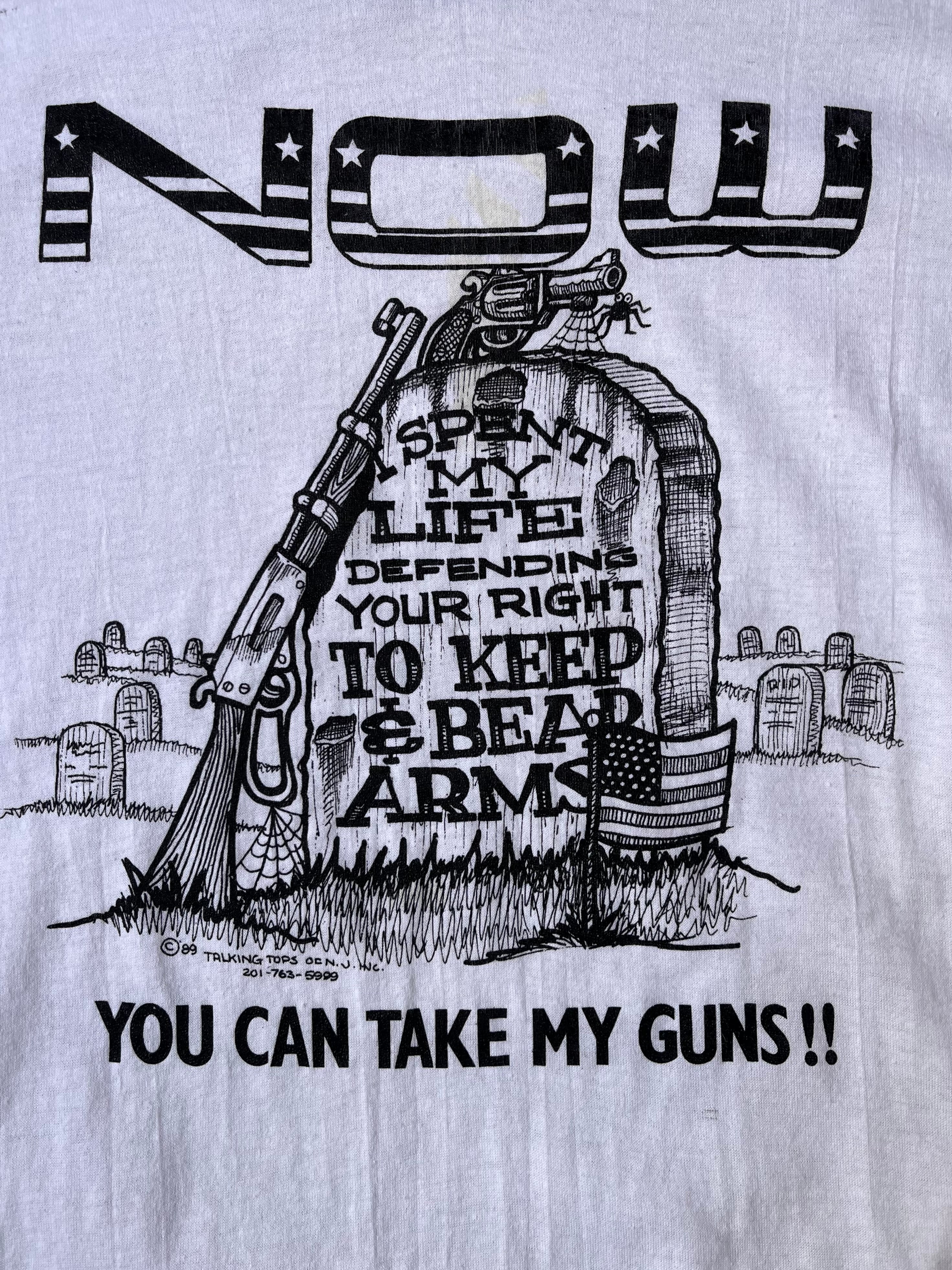 1989 Vintage NOW You Can Take My Guns T-shirt (M)