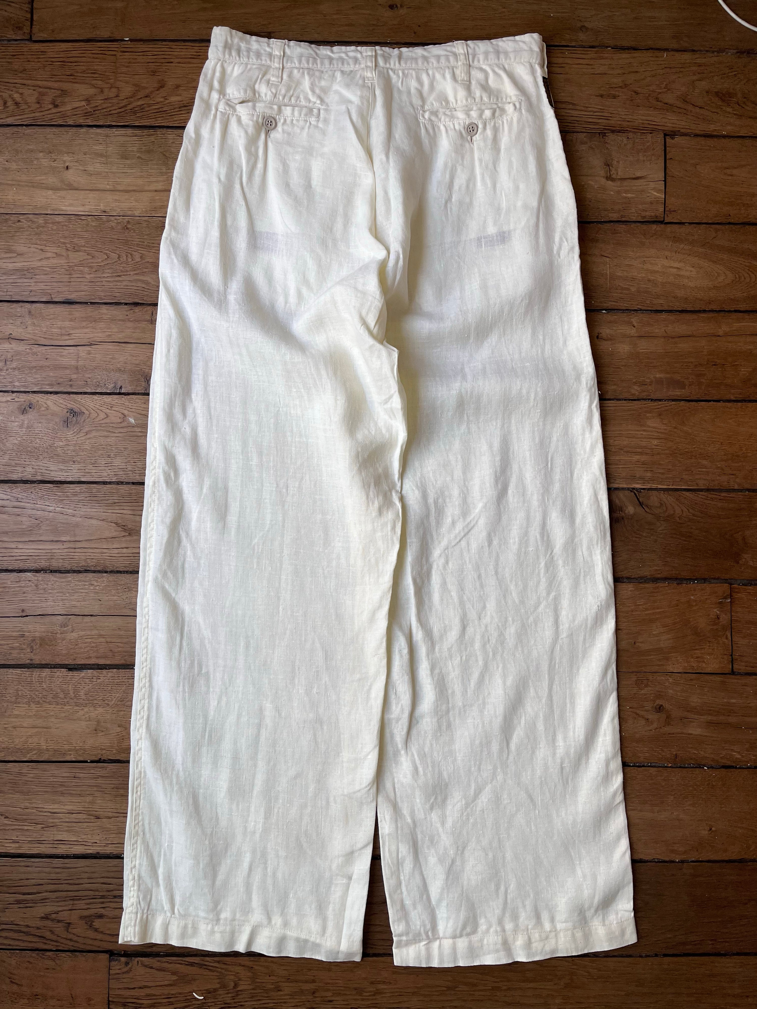 1990's Vintage Armani Jeans Linen Pants (IT 46)