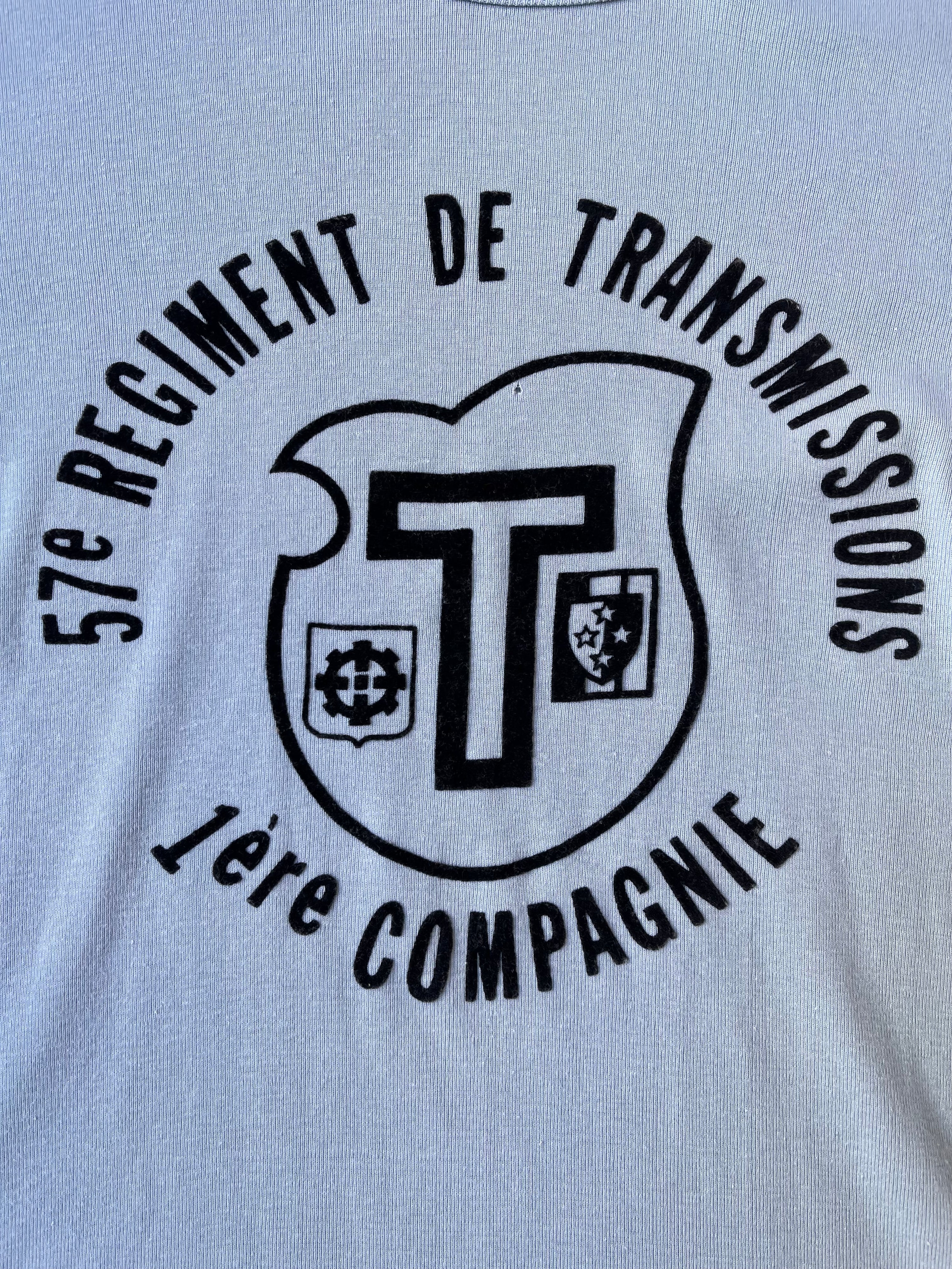 1980s French Vintage 57e Régiment de Transmissions Tilt T-shirt (L)