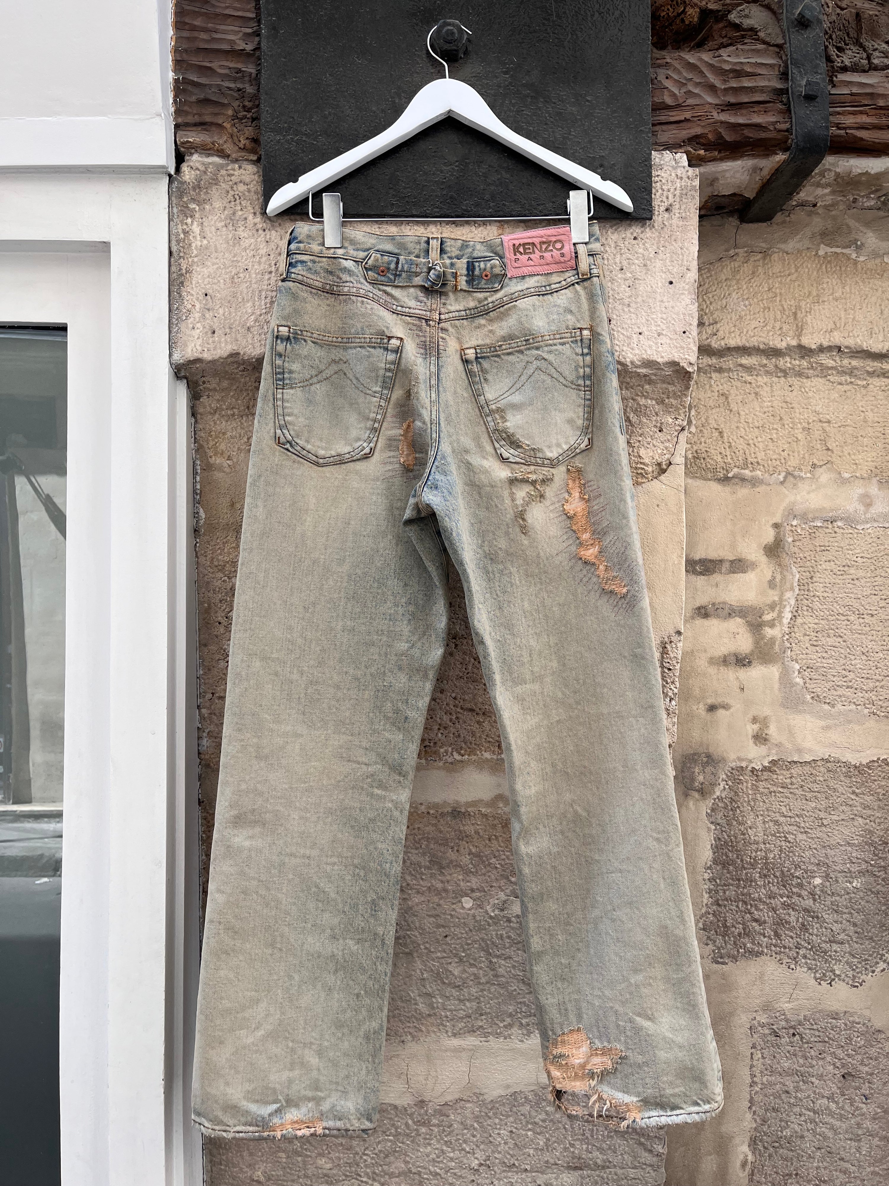 Distressed Straight Cut Kenzo Jeans (26)