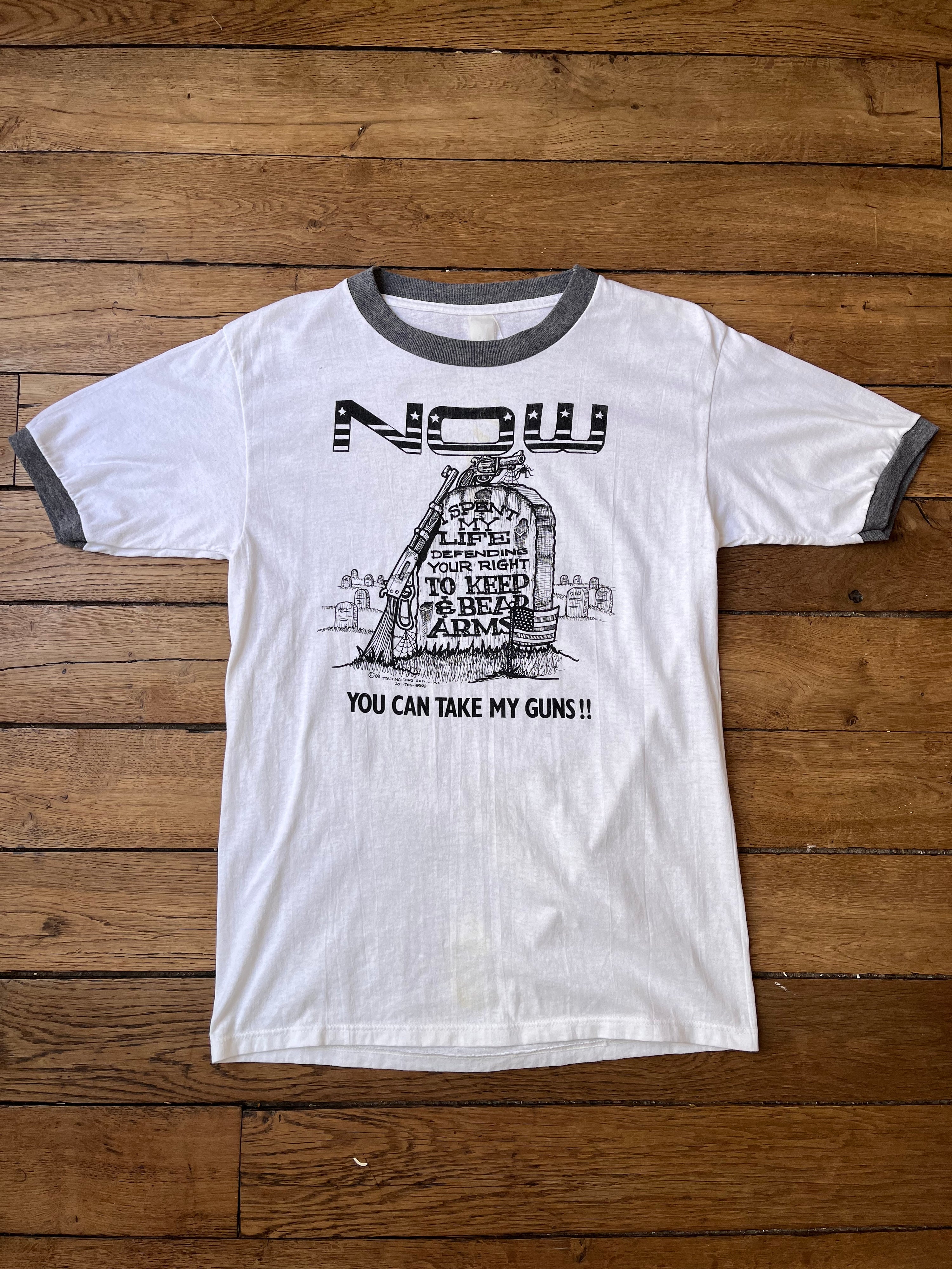 1989 Vintage NOW You Can Take My Guns T-shirt (M)