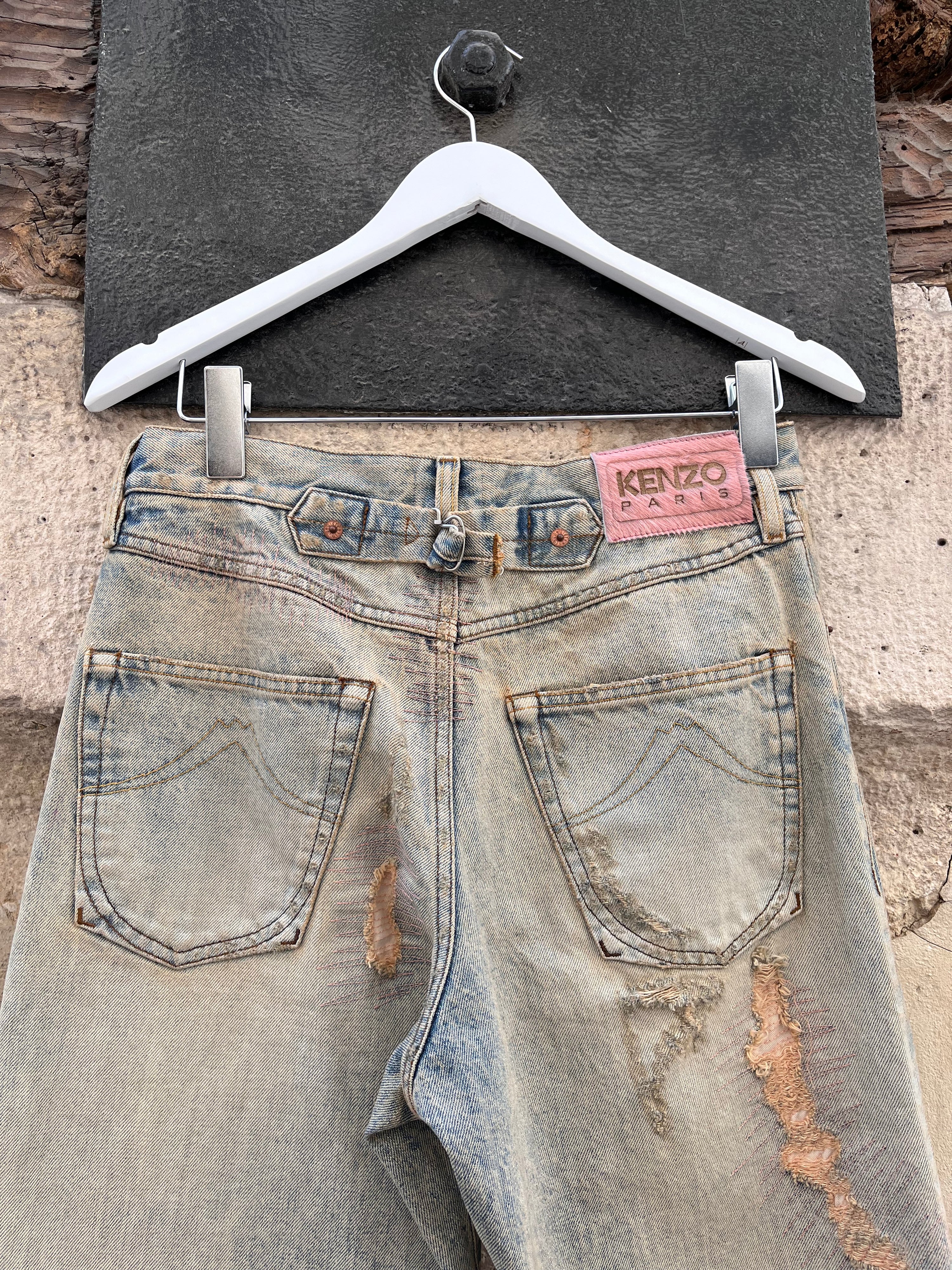 Distressed Straight Cut Kenzo Jeans (26)