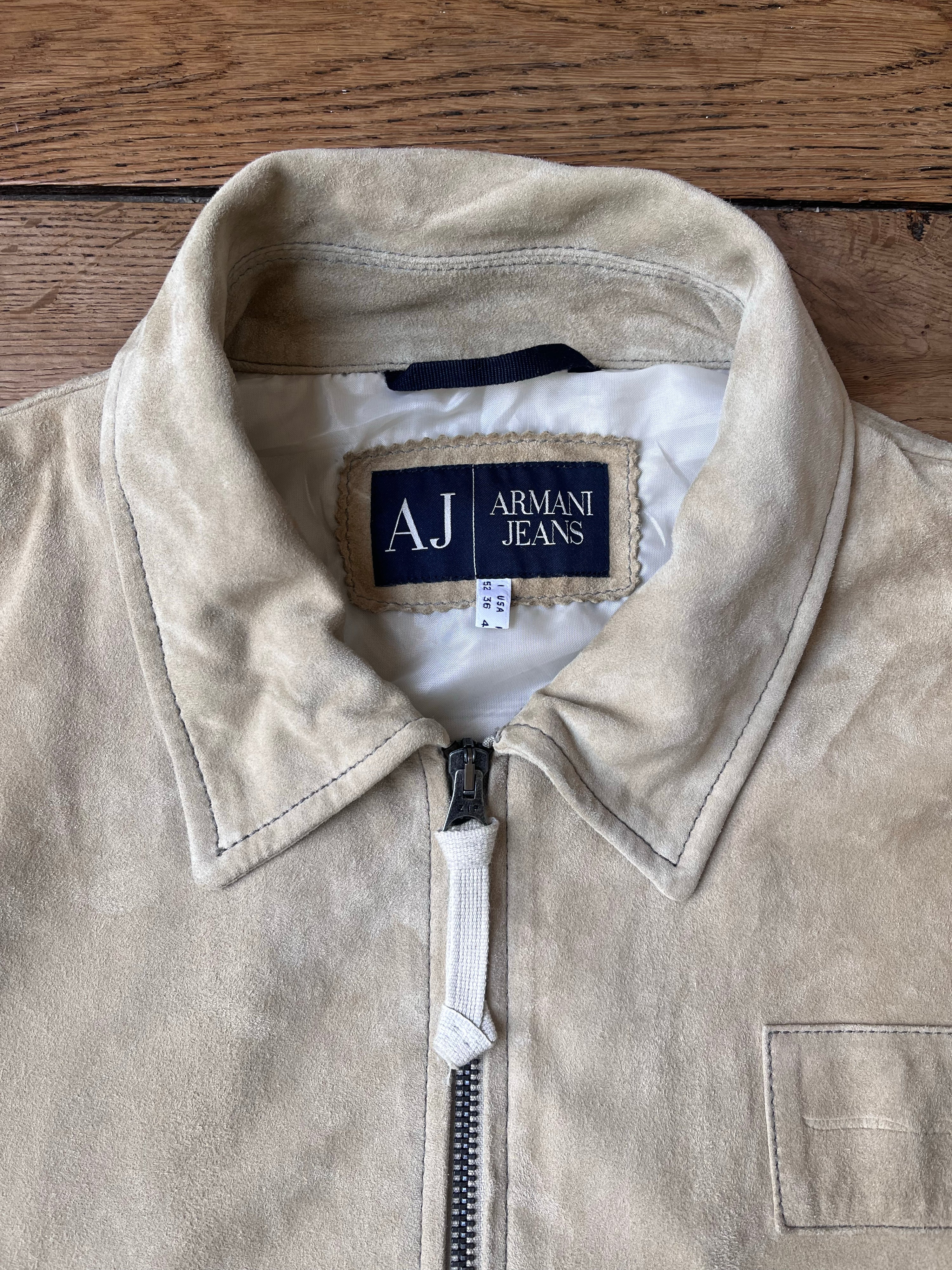 2000's Vintage Armani Jeans Leather Flight Jacket (IT 52)