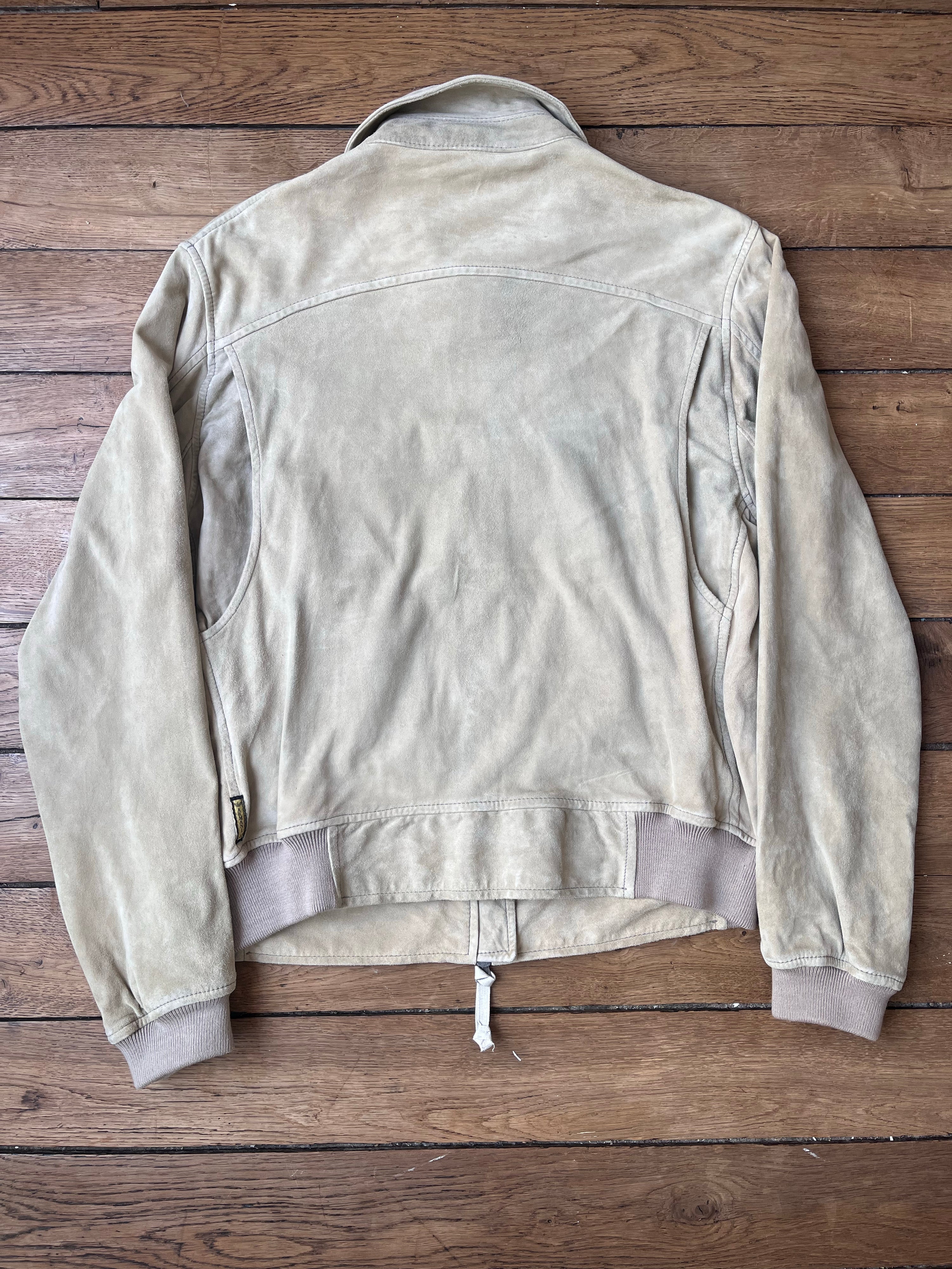 2000's Vintage Armani Jeans Leather Flight Jacket (IT 52)