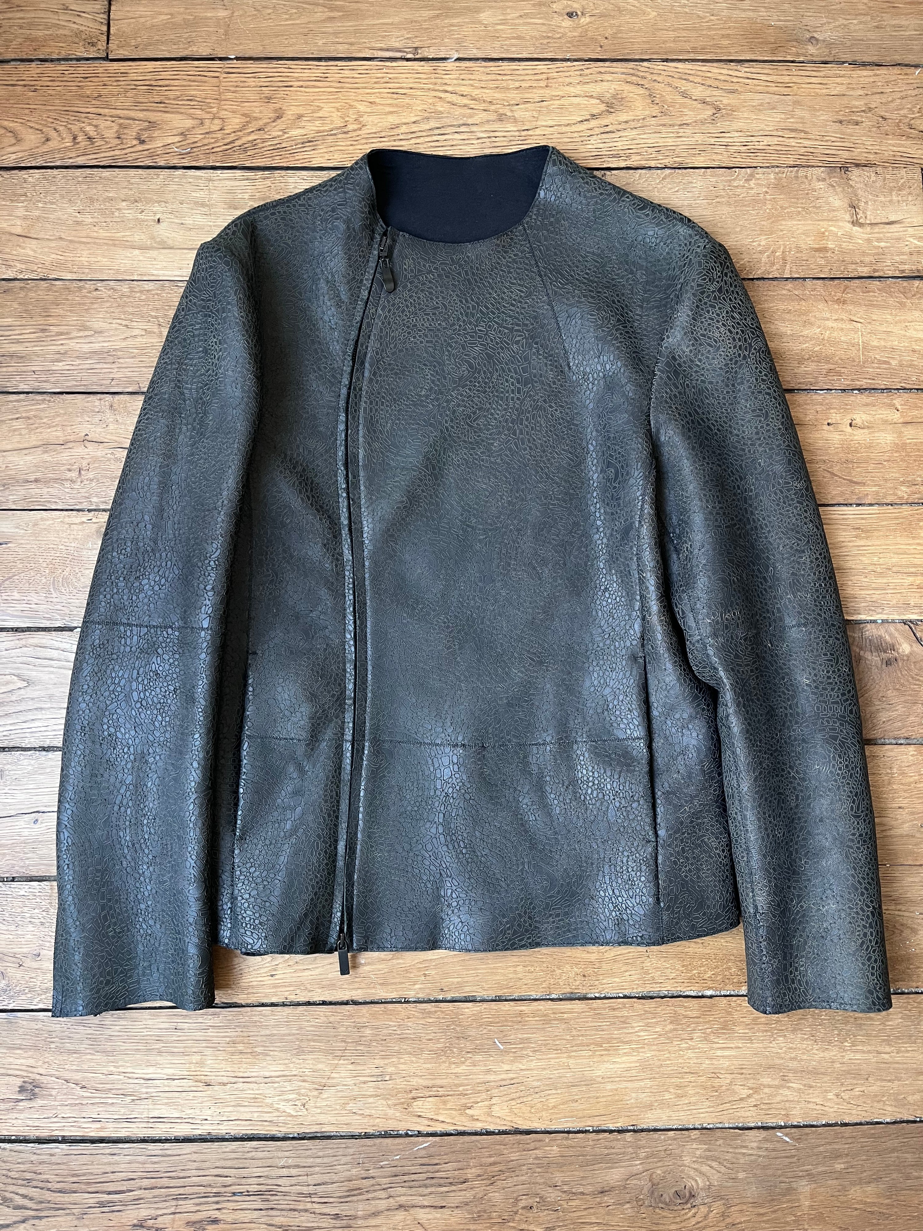 Emporio ArmaniCalf Leather Fencing Jacket (48)