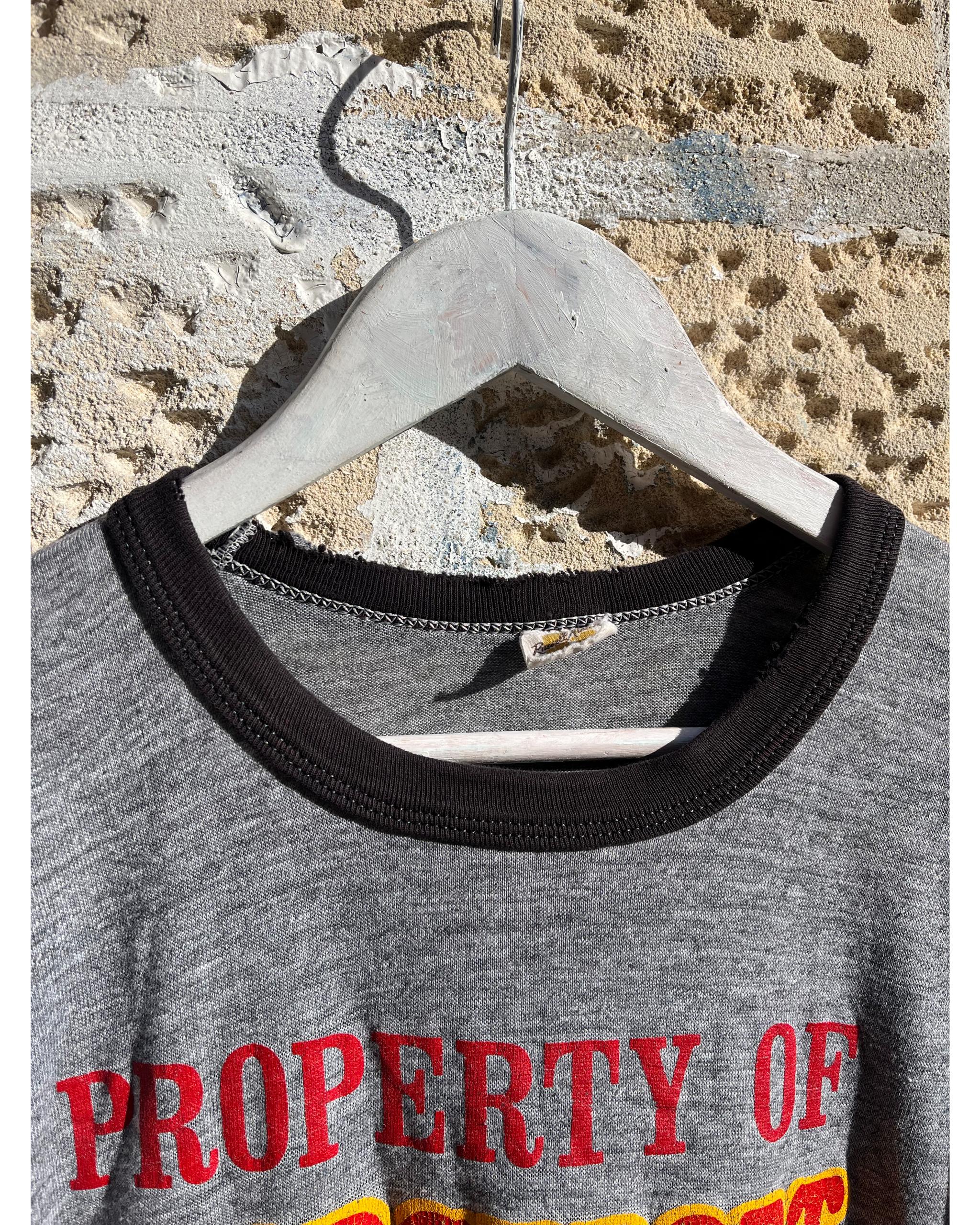 Distressed Property of Bridgeport Bearcats baseball ringer t-shirt - 1970's