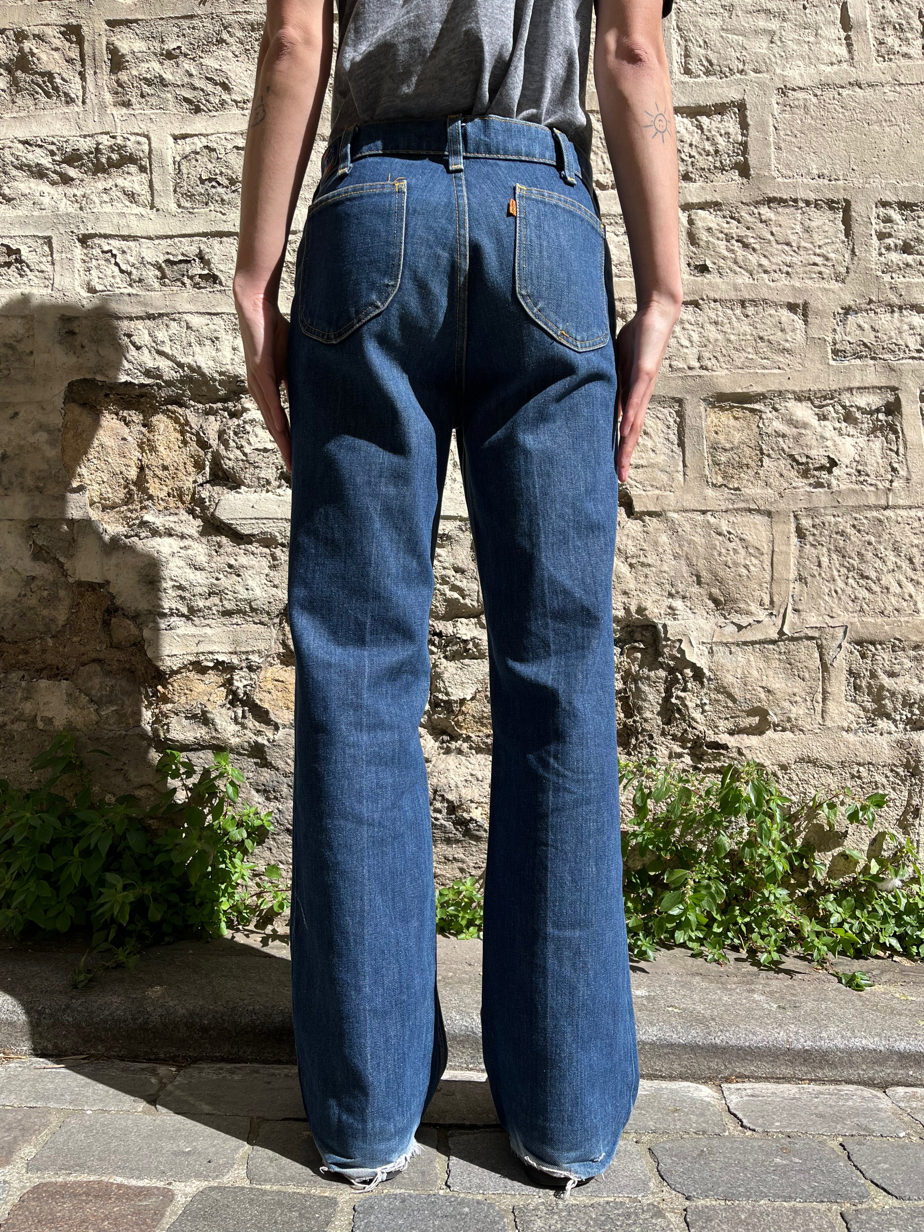 Levi's 646 fresh produce orange tab flared denim - 1970's