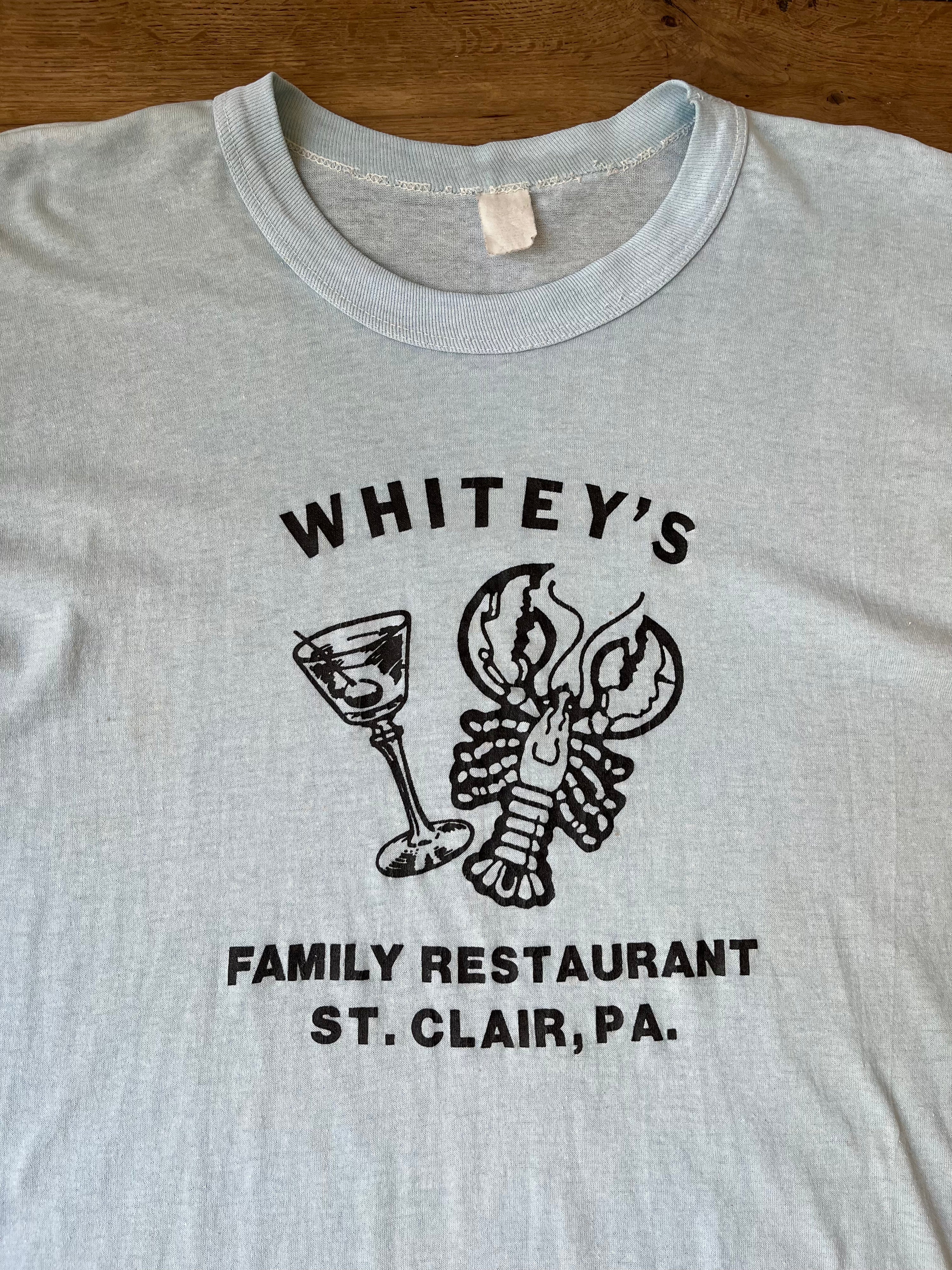 Whitey's family restaurant t-shirt - early 1990's