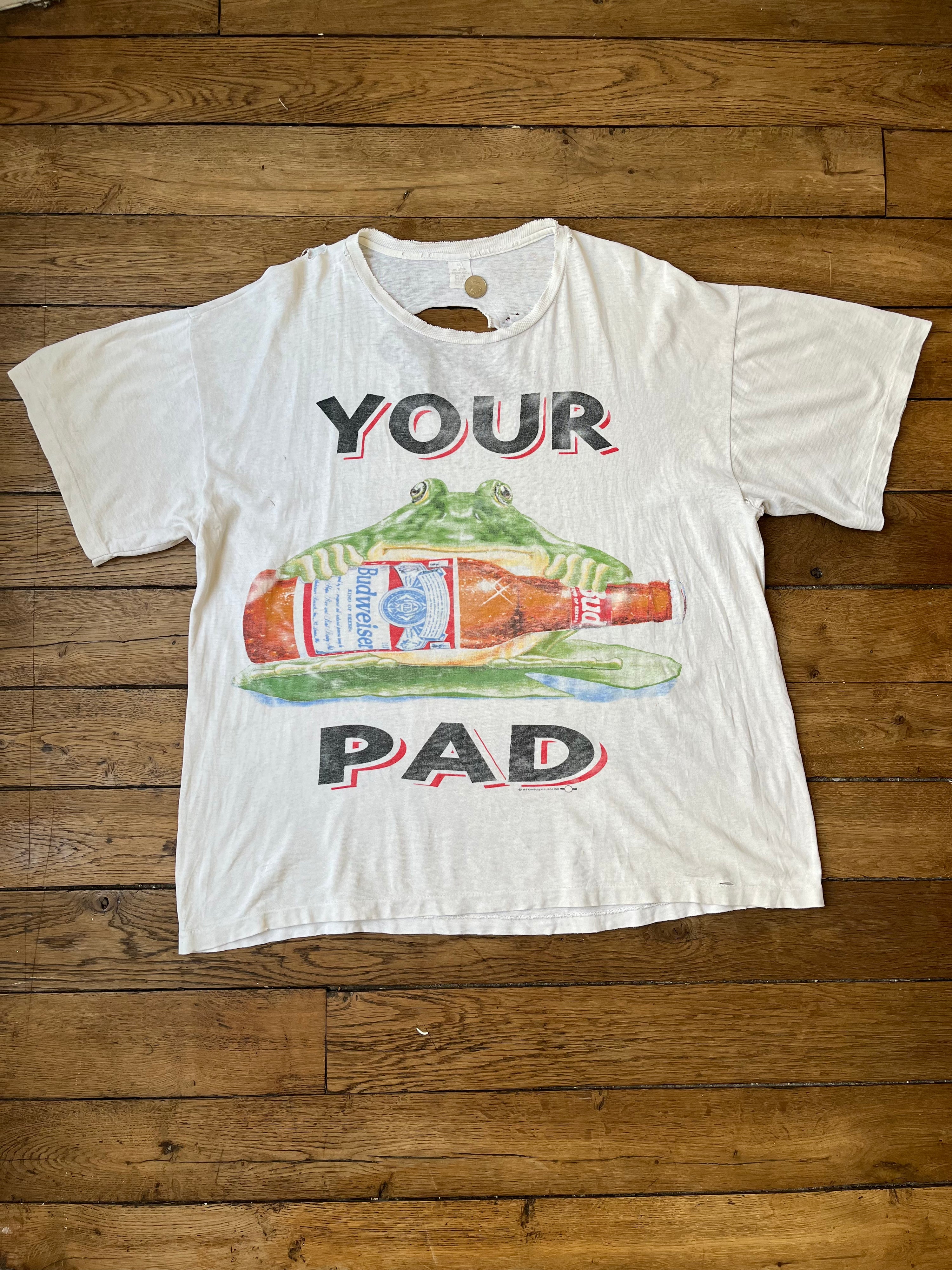 Distressed Bud your pad or mine t-shirt - 1994