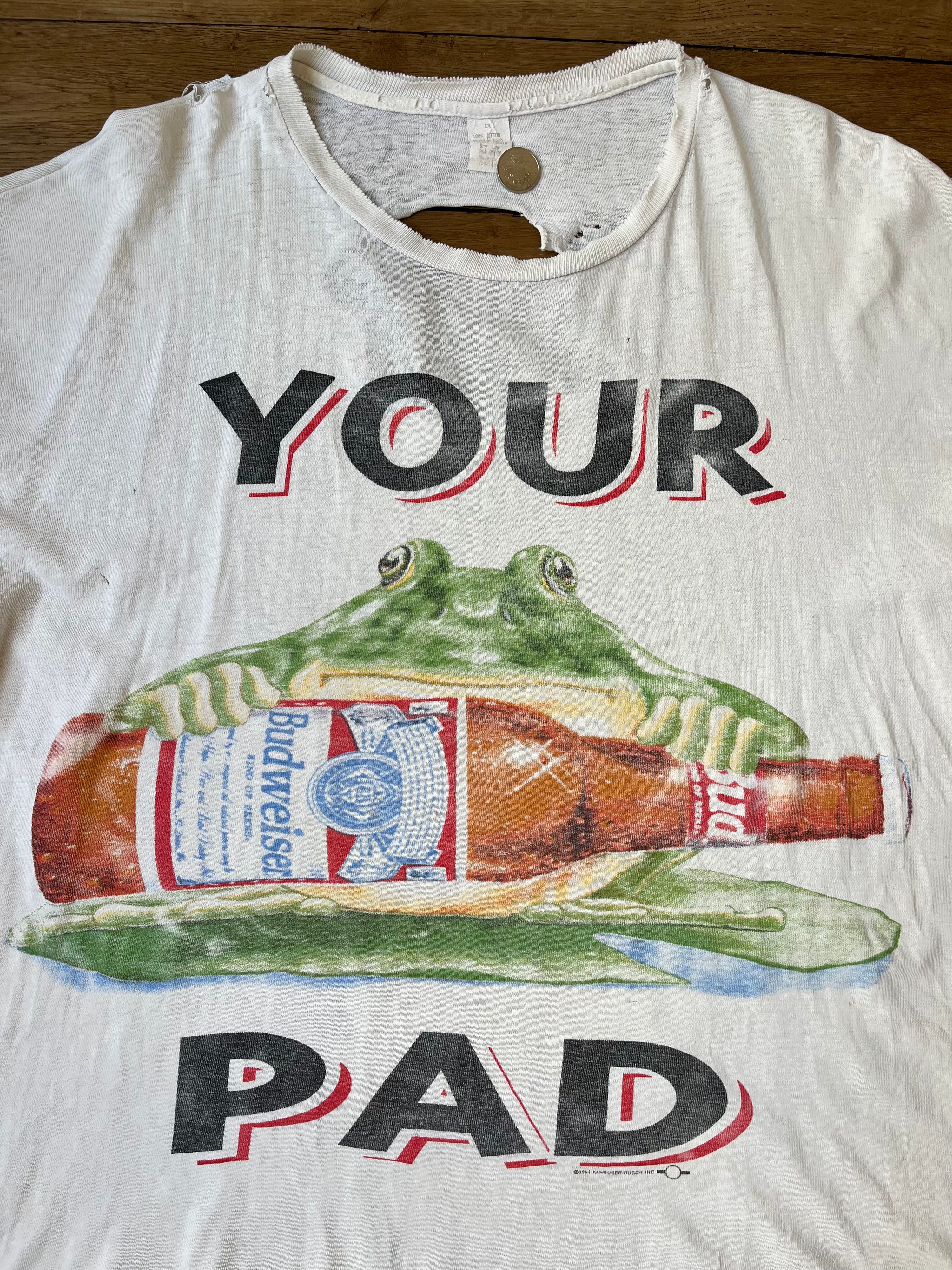 Distressed Bud your pad or mine t-shirt - 1994