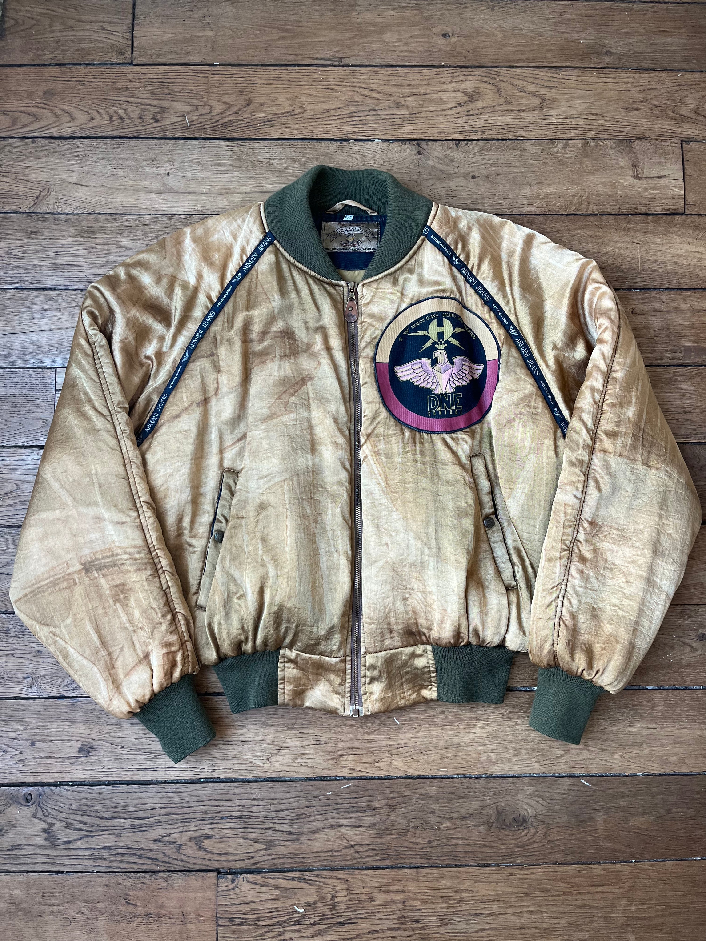 Stonewashed gold nylon bomber - FW88