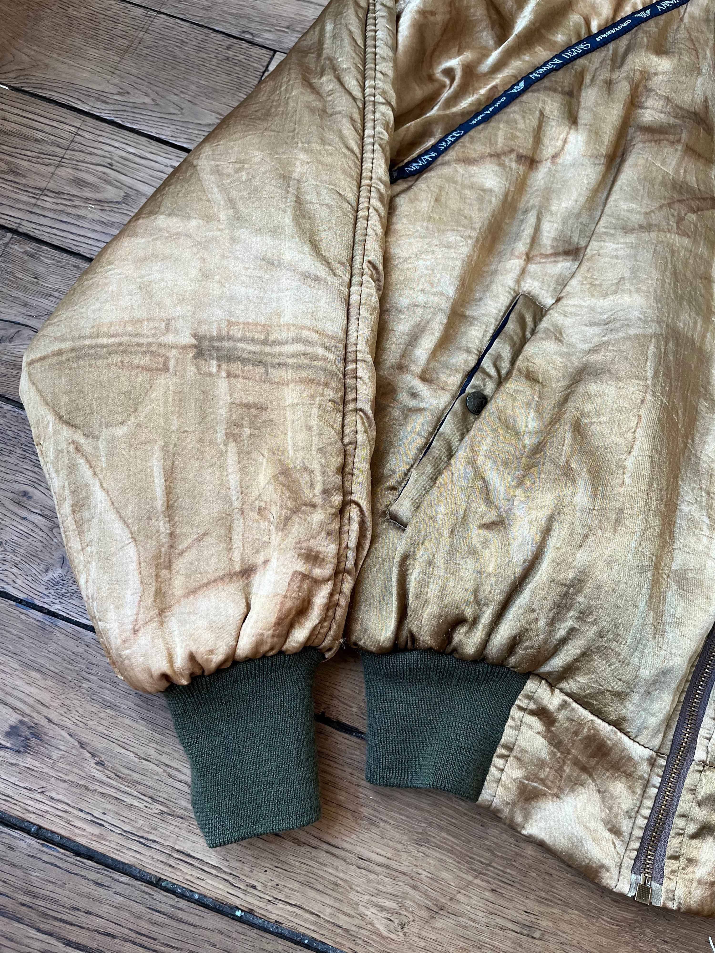 Stonewashed gold nylon bomber - FW88