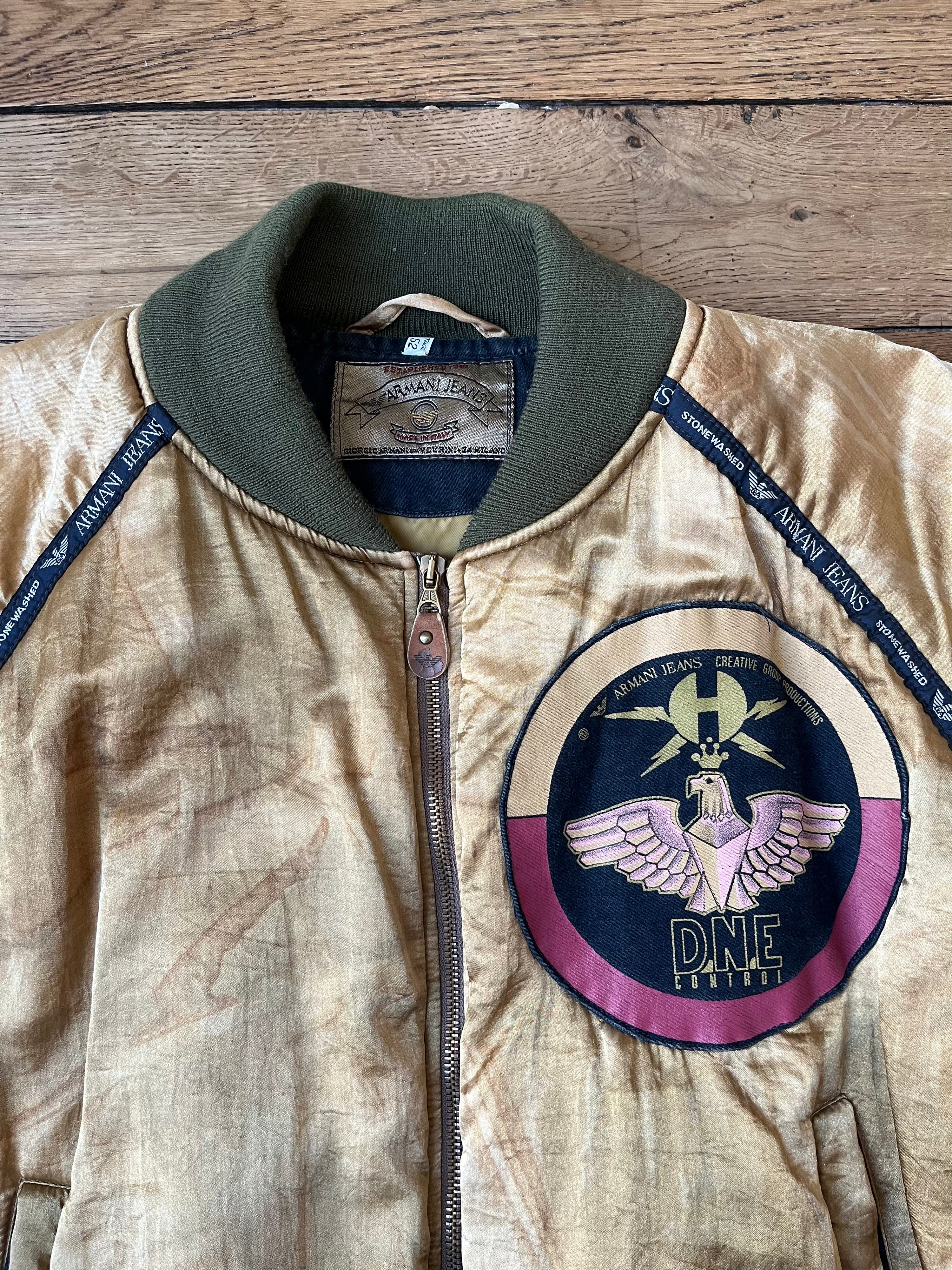 Stonewashed gold nylon bomber - FW88