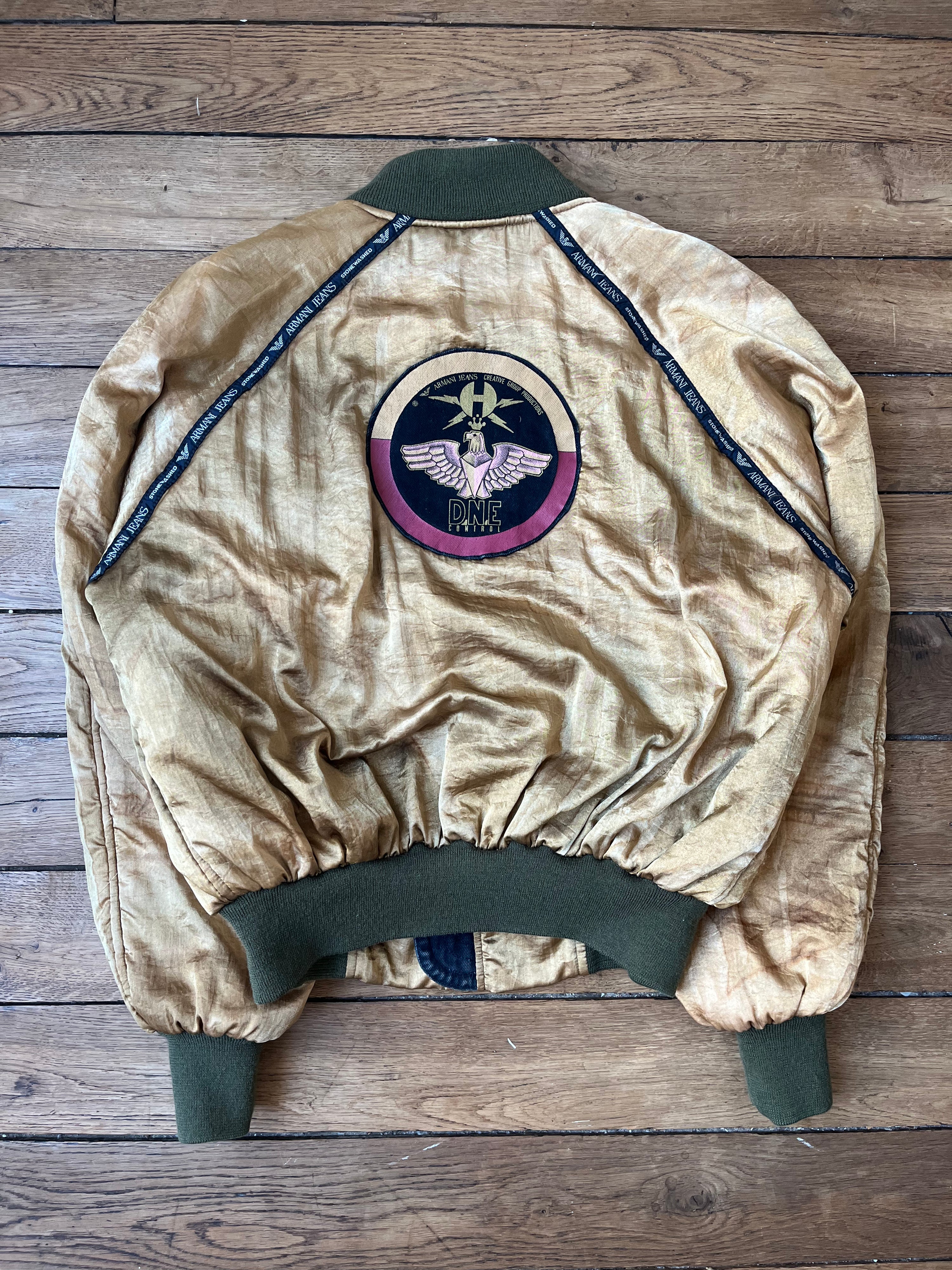 Stonewashed gold nylon bomber - FW88