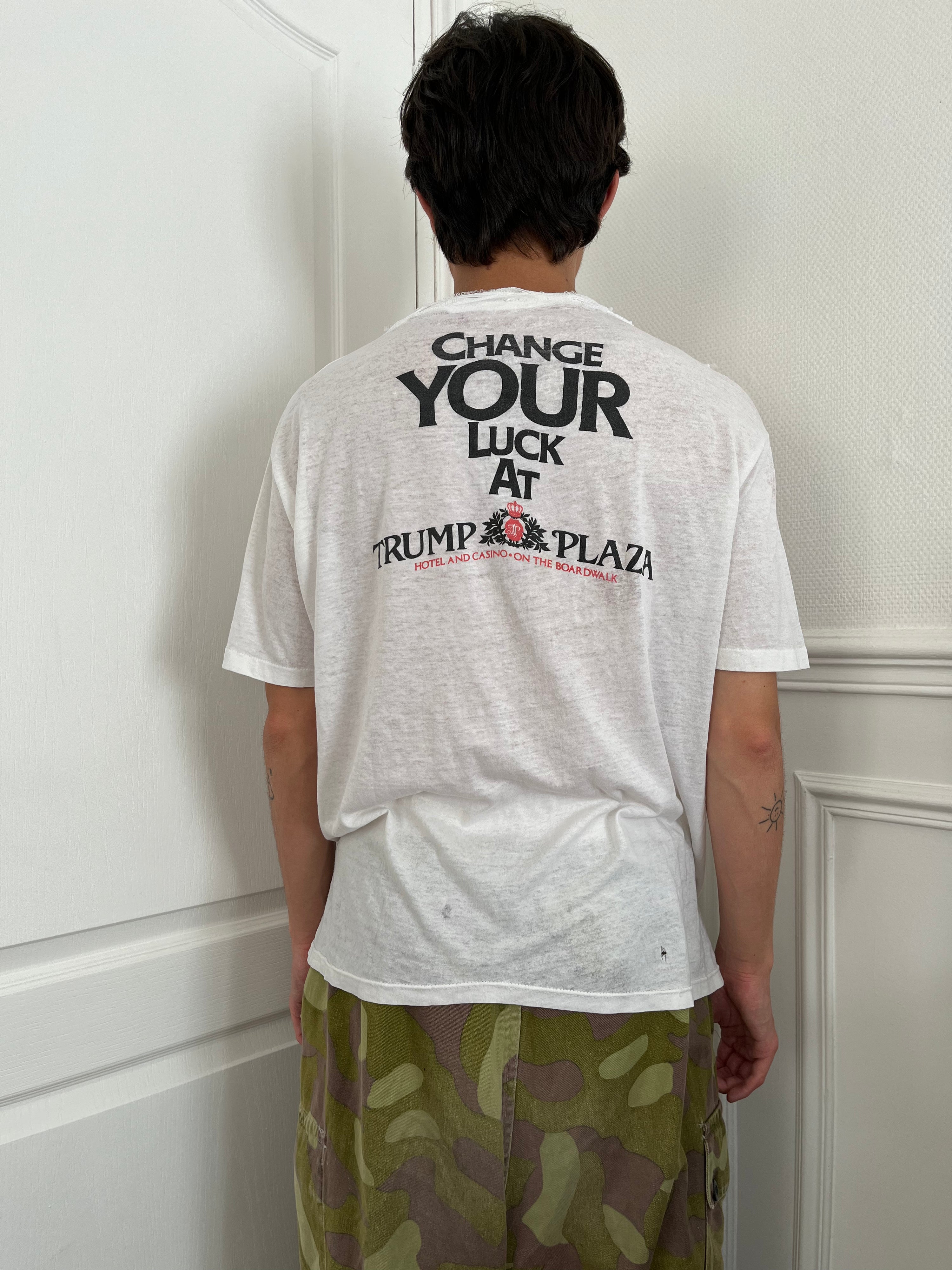 Distressed Ladyluck smiled on me t-shirt - 1980's