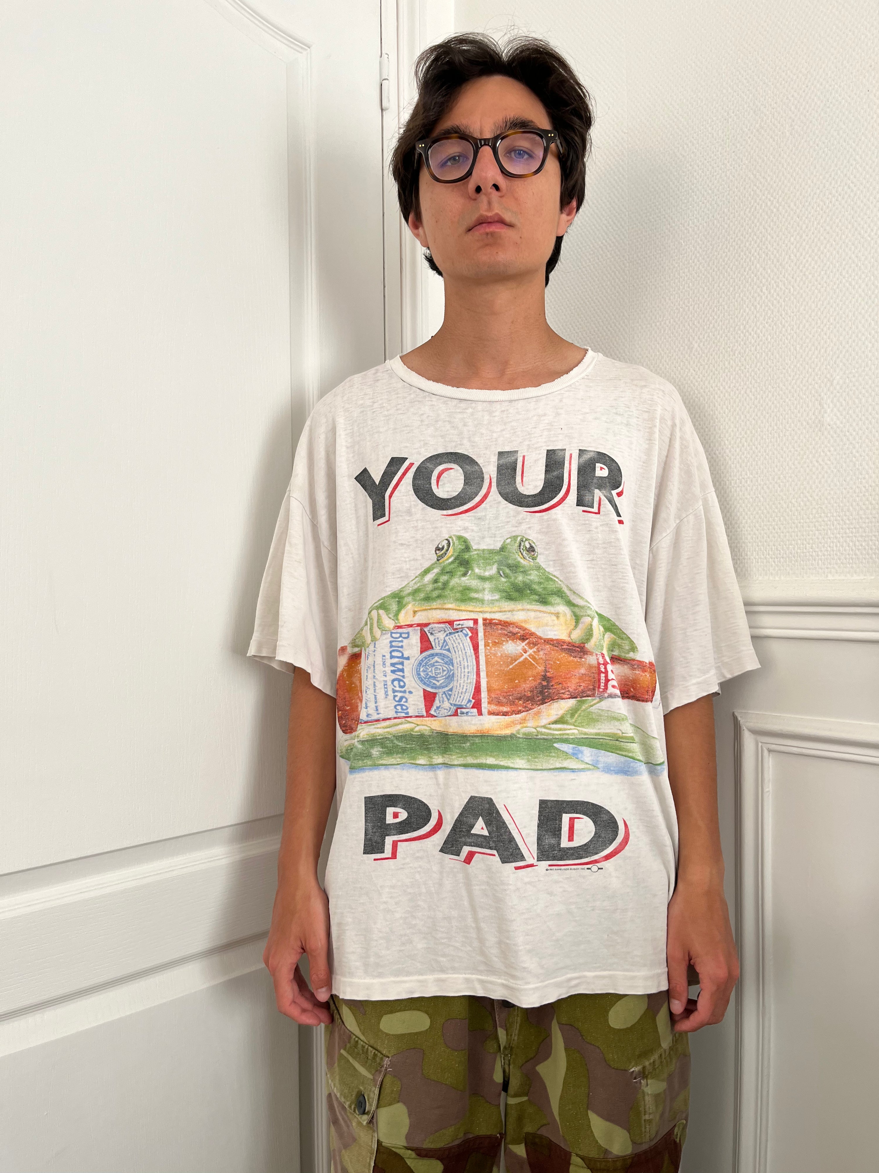 Distressed Bud your pad or mine t-shirt - 1994