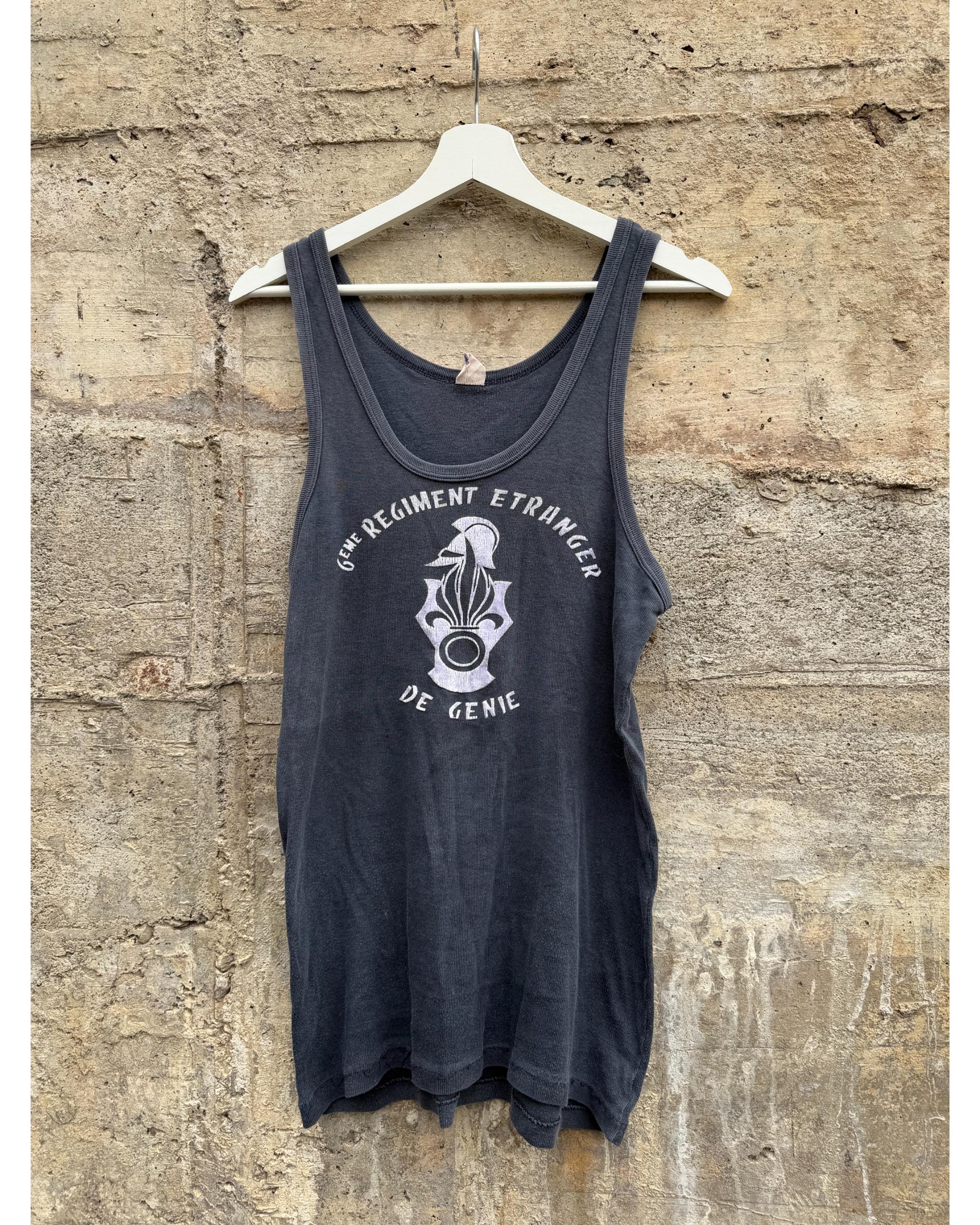 Sunfaded 6 ème régiment étranger de génie french military tank top - 1980's