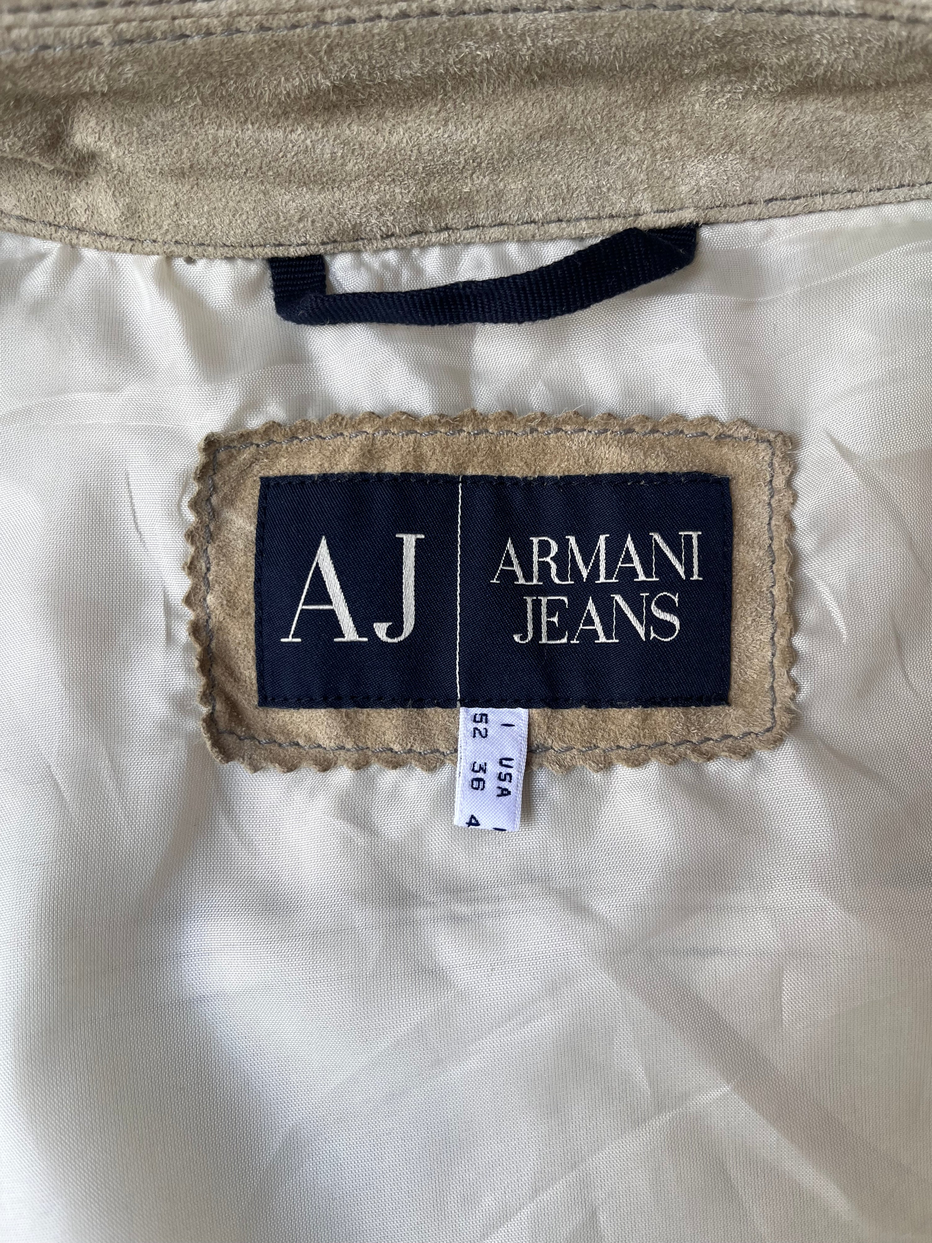 2000's Vintage Armani Jeans Leather Flight Jacket (IT 52)