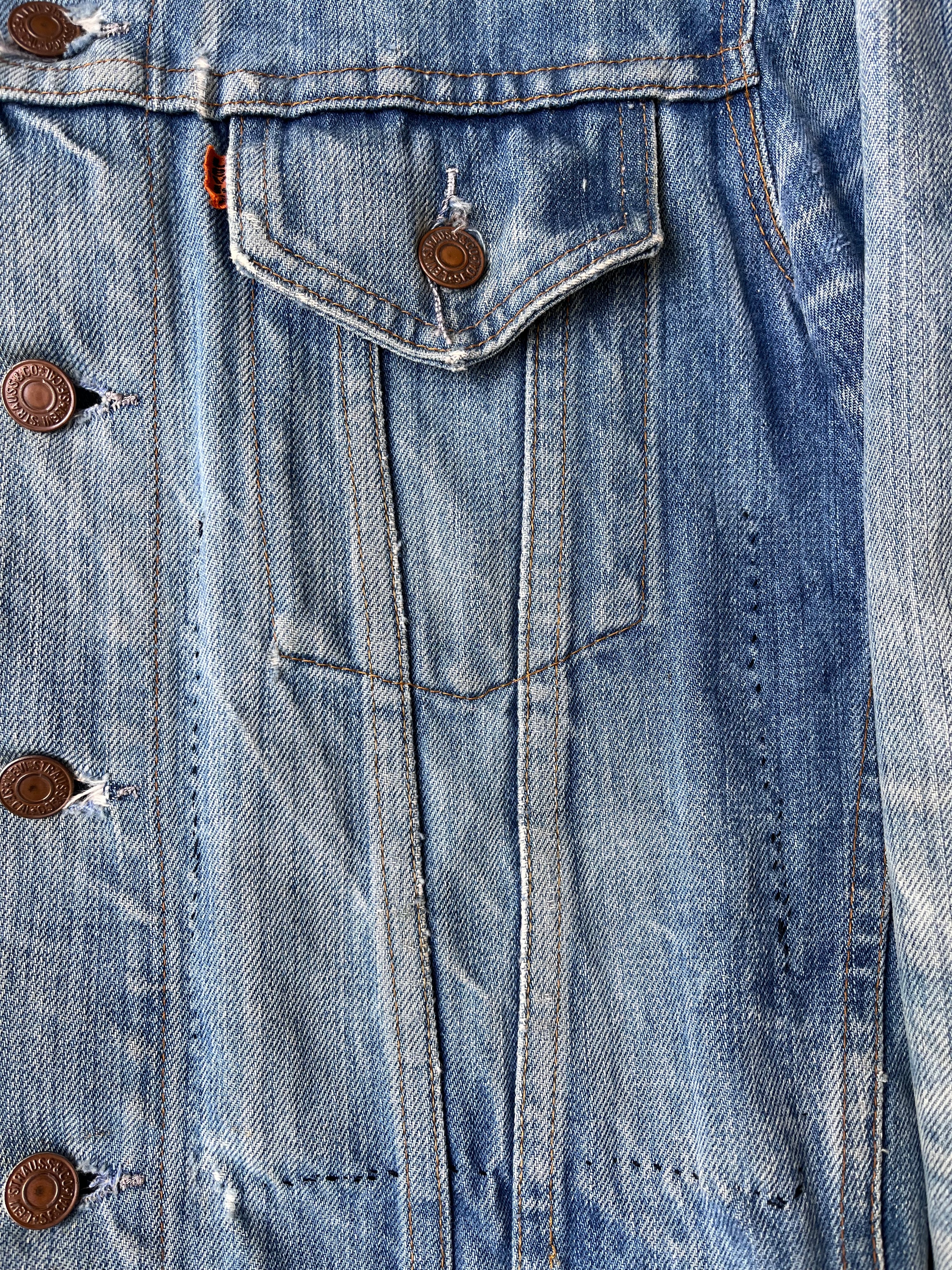 1980's Vintage Distressed Orange Tab Levi's Jacket (M)