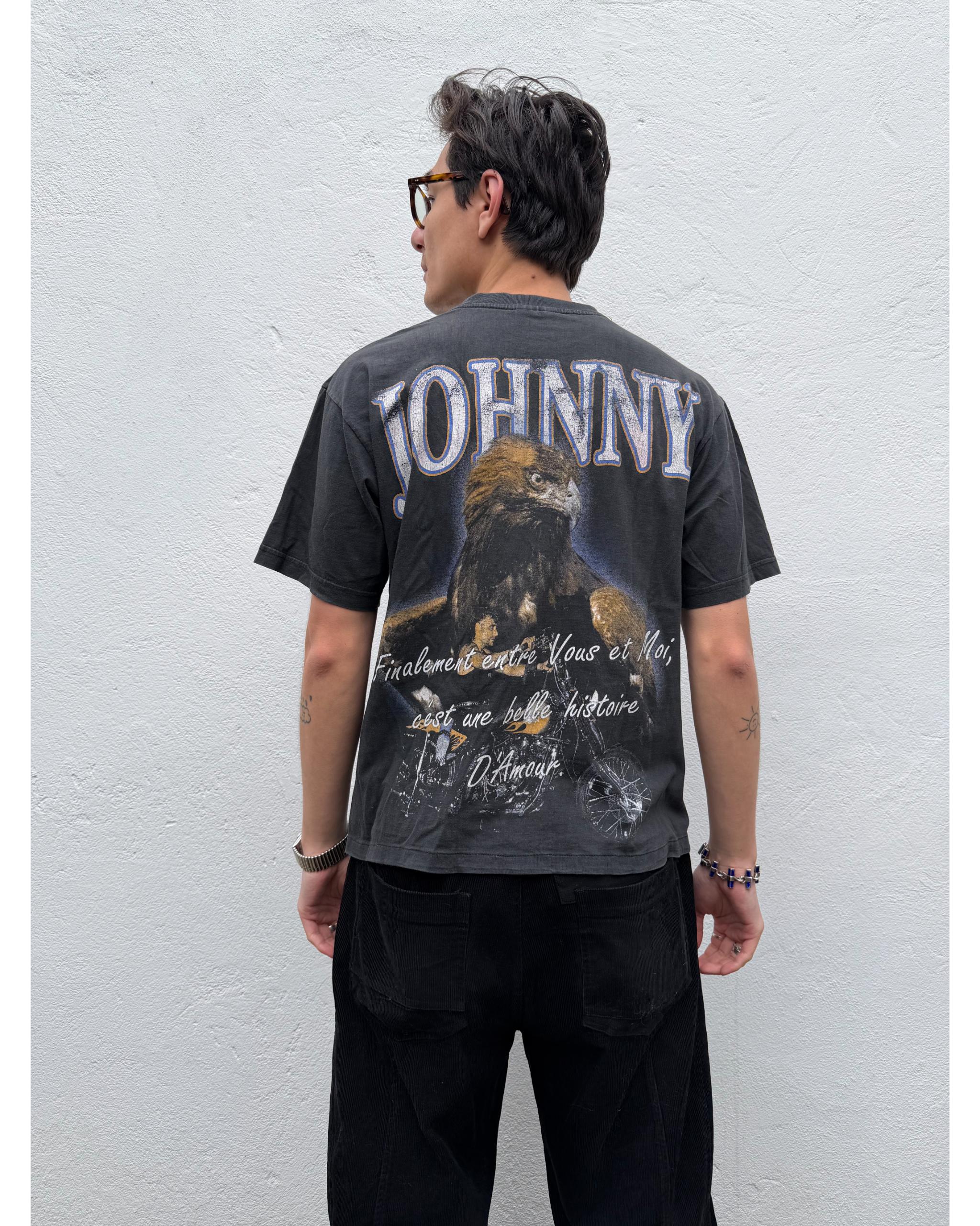 Johnny Hallyday rap t-shirt - 1990's