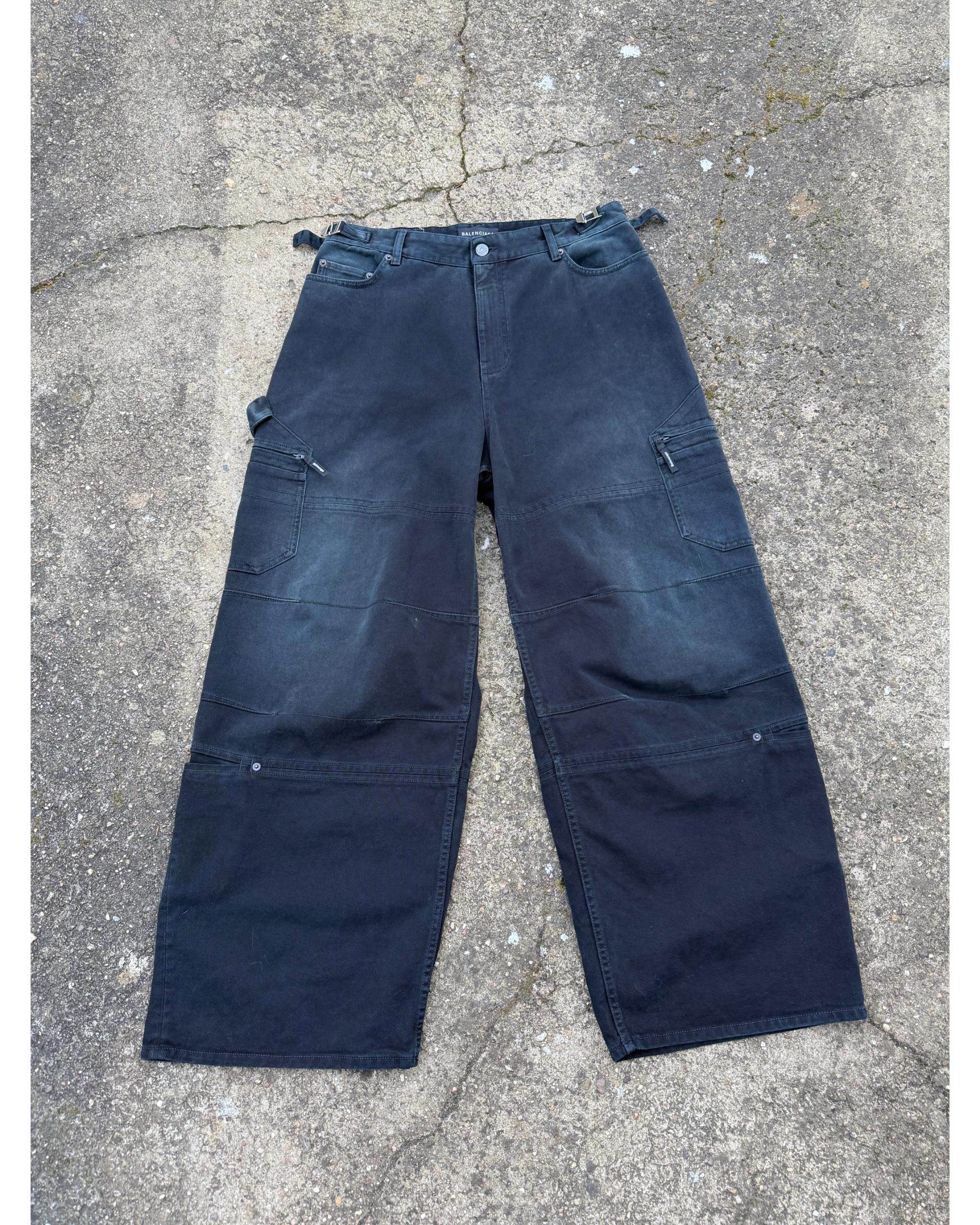 Heavyweight carpenter over-washed wide leg denim - AW24