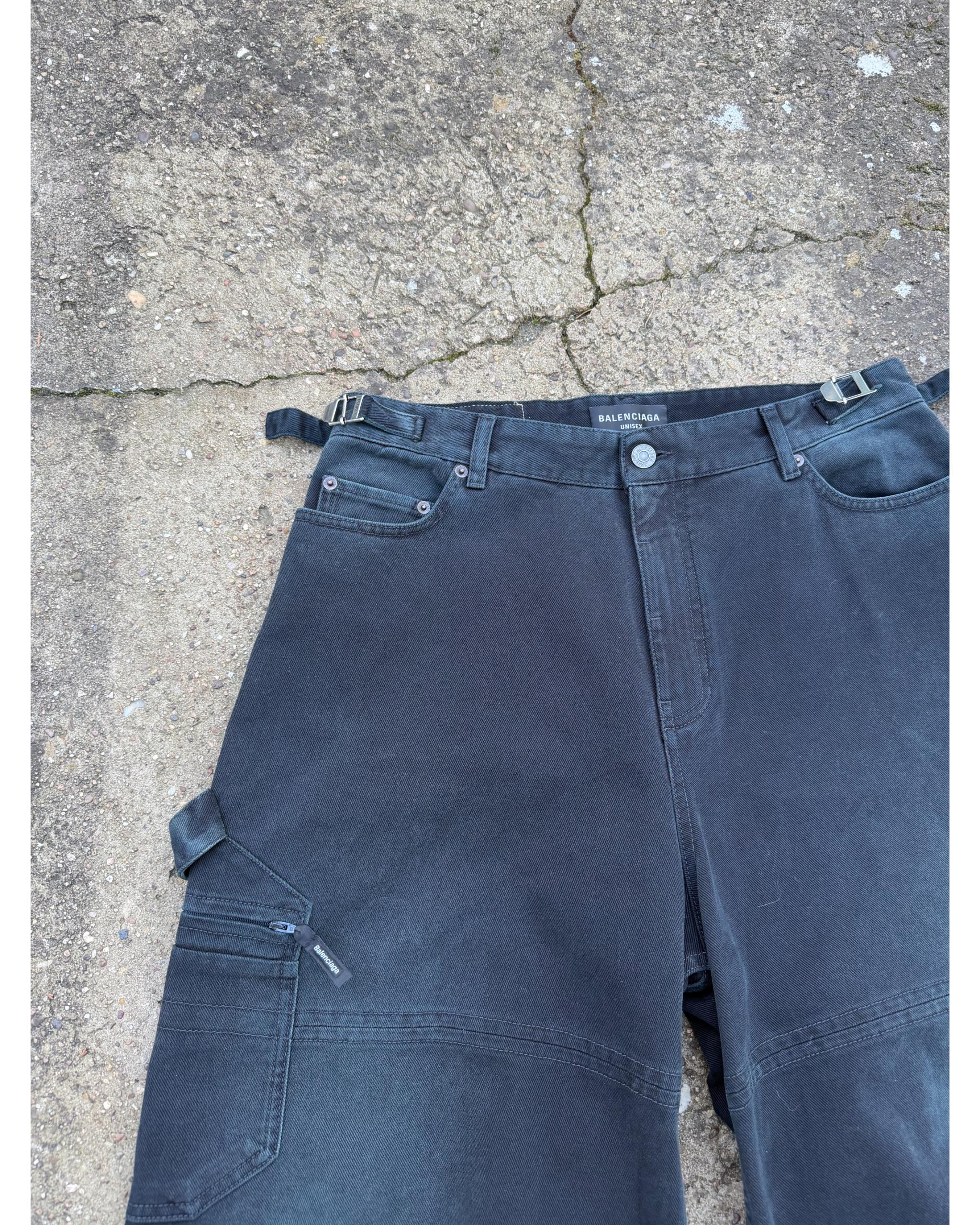 Heavyweight carpenter over-washed wide leg denim - AW24