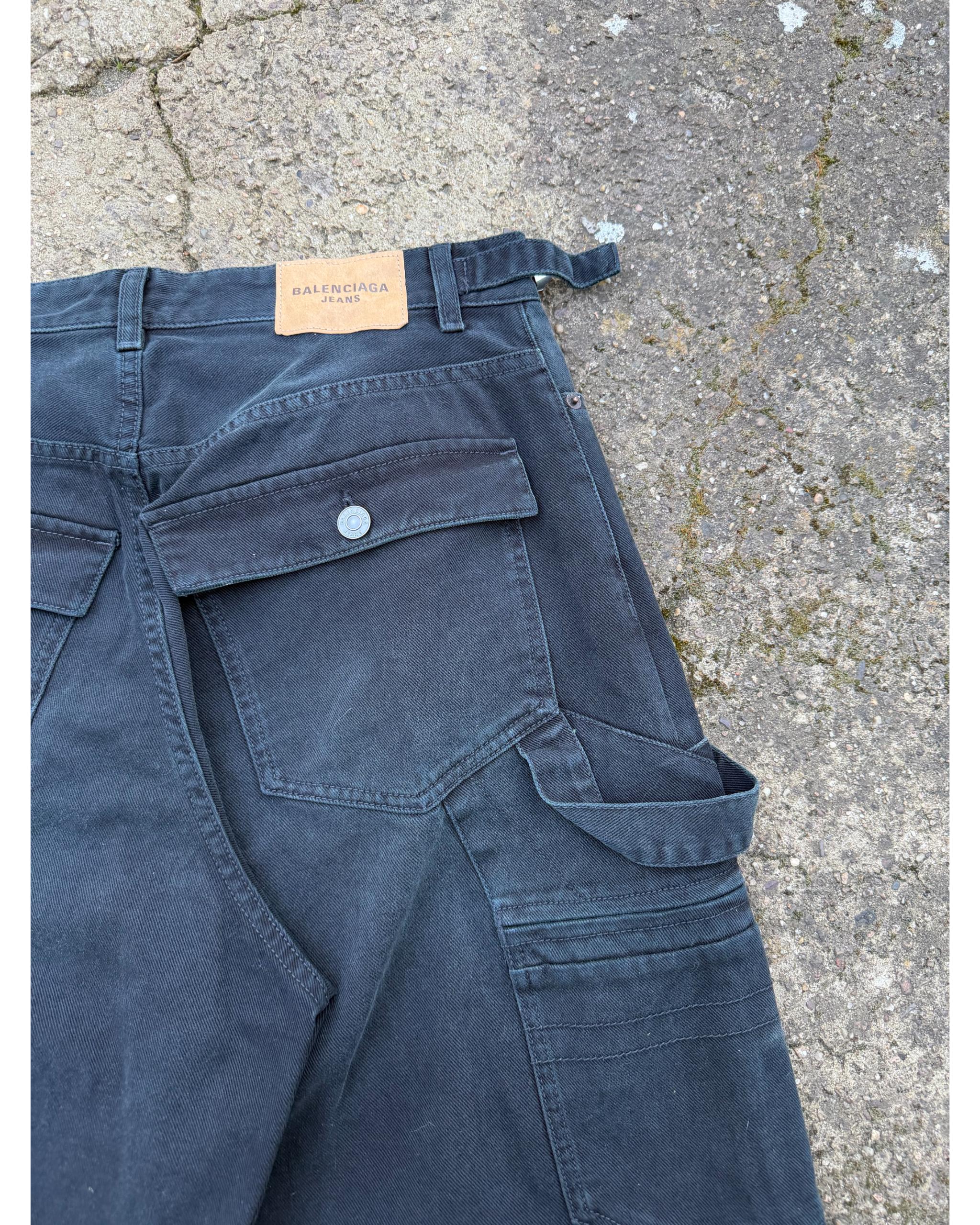 Heavyweight carpenter over-washed wide leg denim - AW24