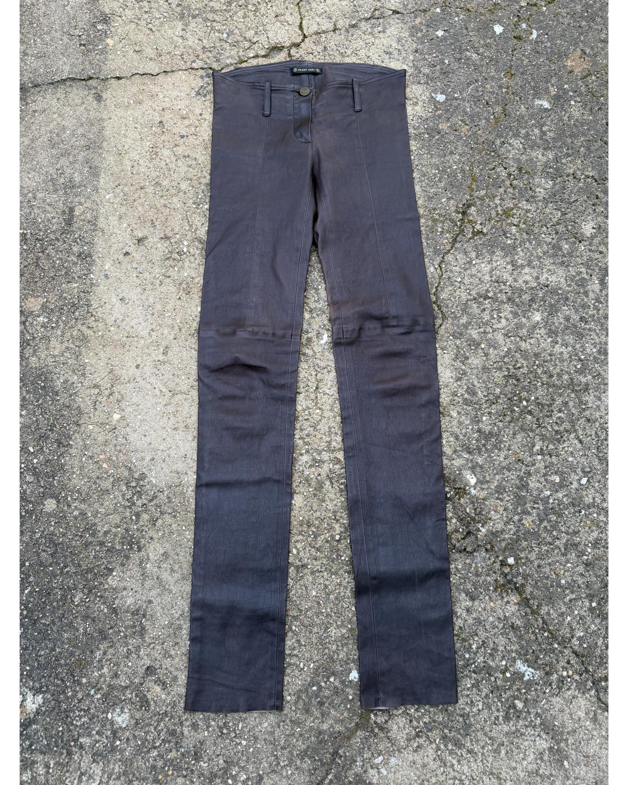 Slim fit leather leggings