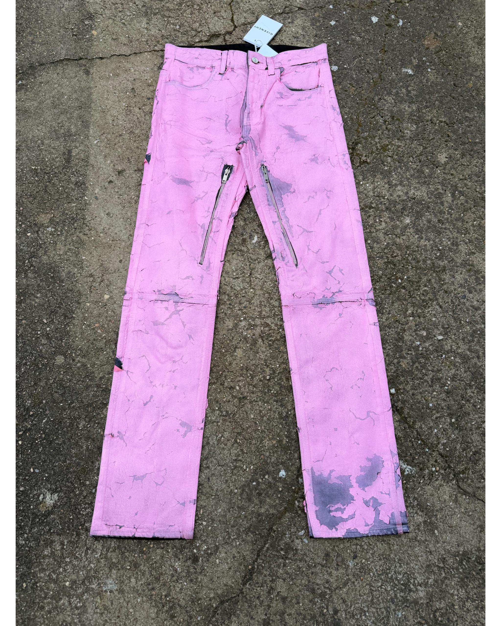 Crackled painted zip jeans - SS21