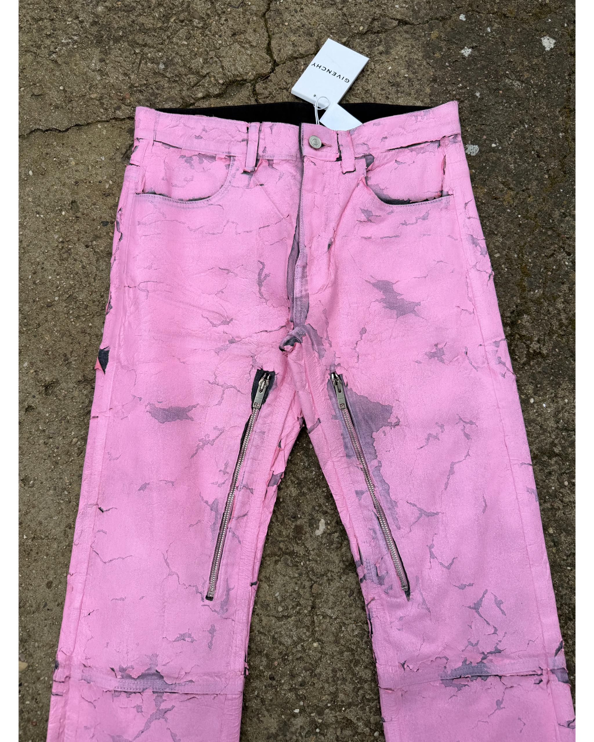 Crackled painted zip jeans - SS21