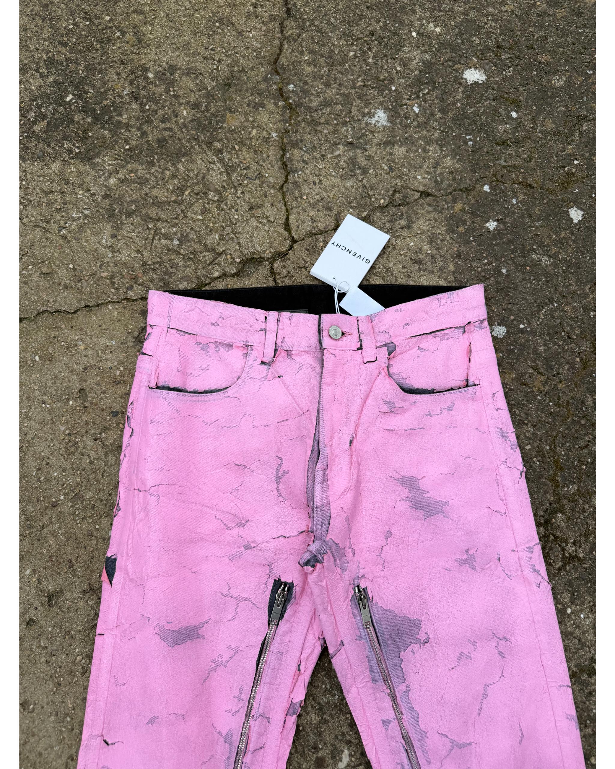 Crackled painted zip jeans - SS21