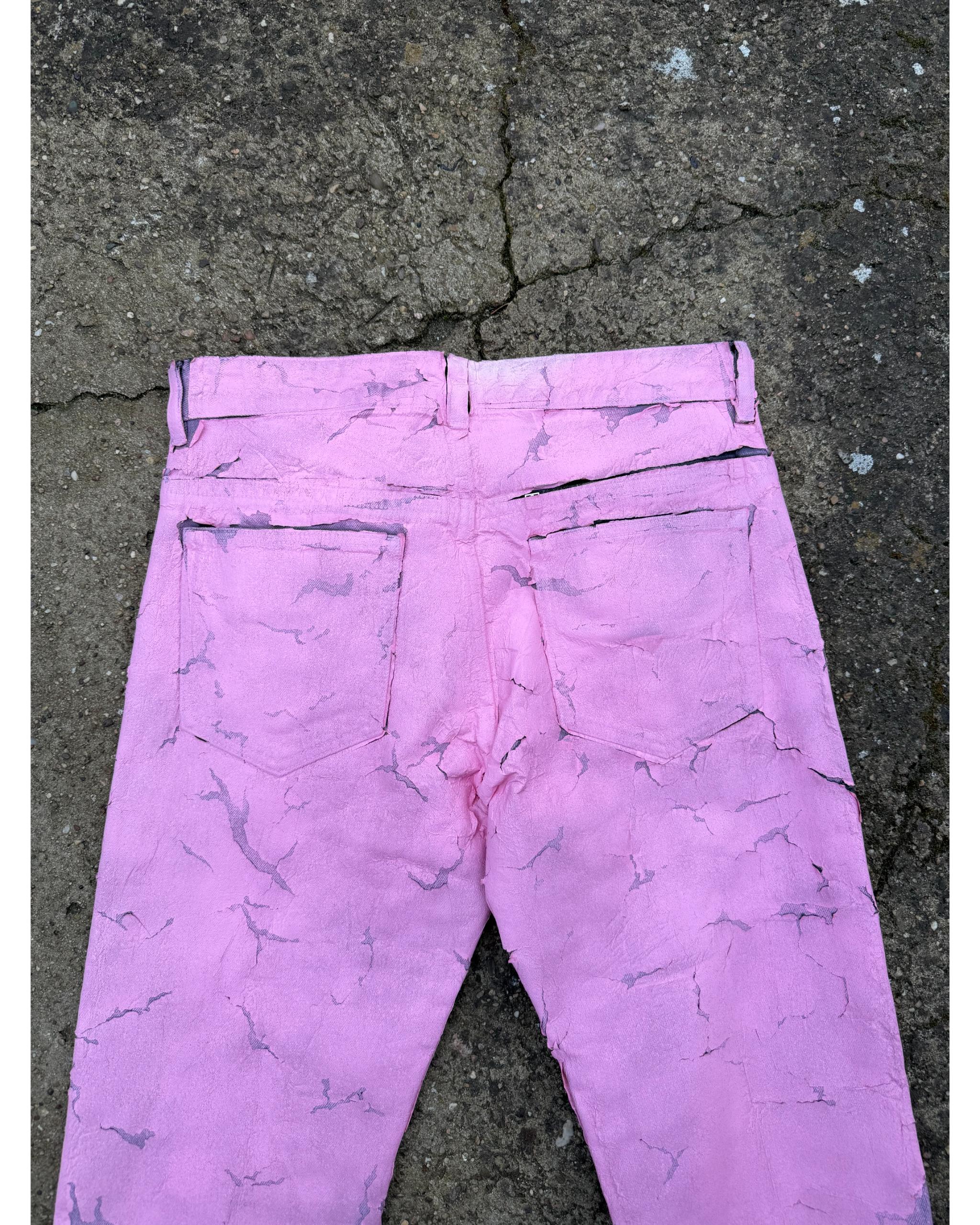 Crackled painted zip jeans - SS21