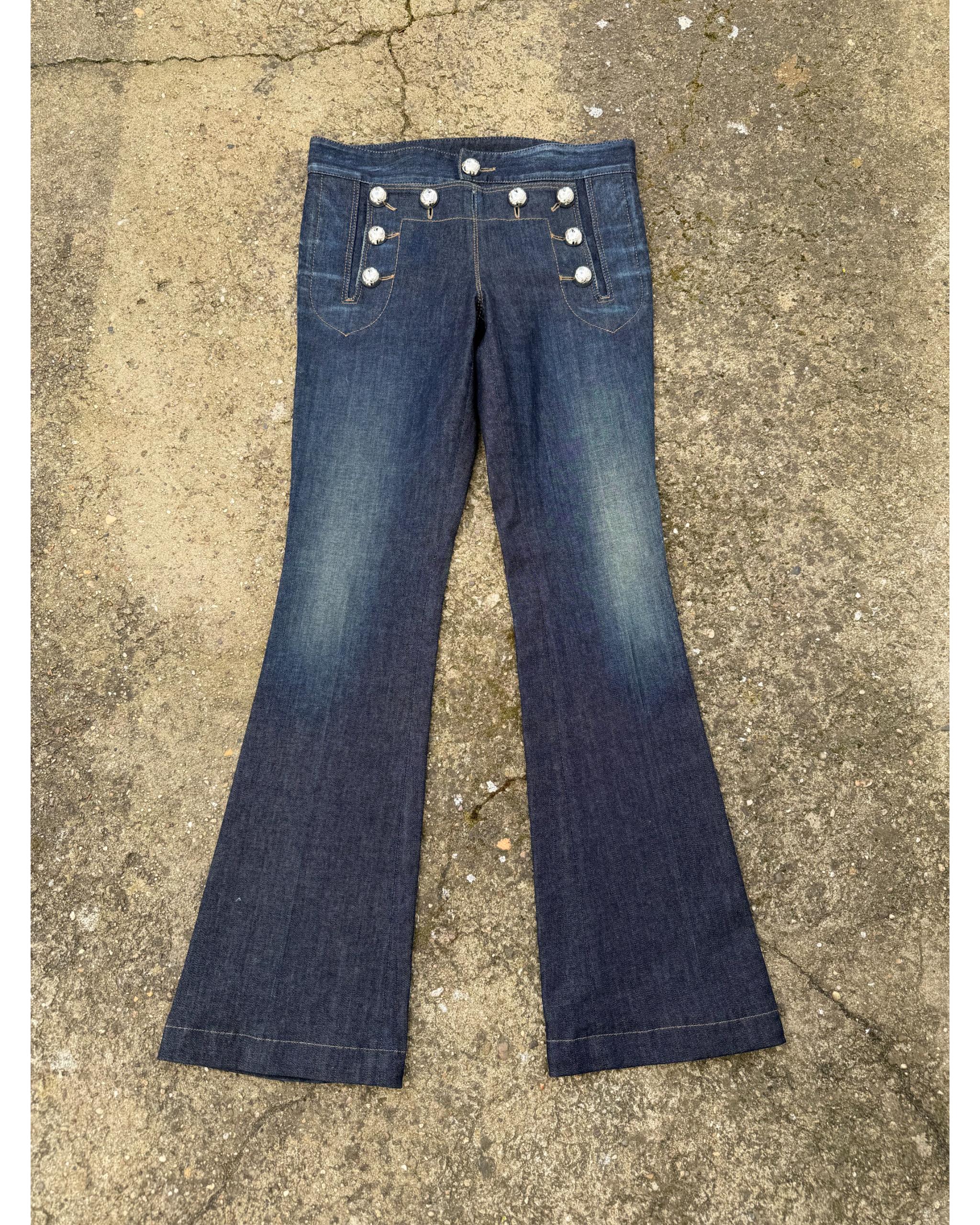 Faded navy blue denim sailor flare - Tom Ford 2000's