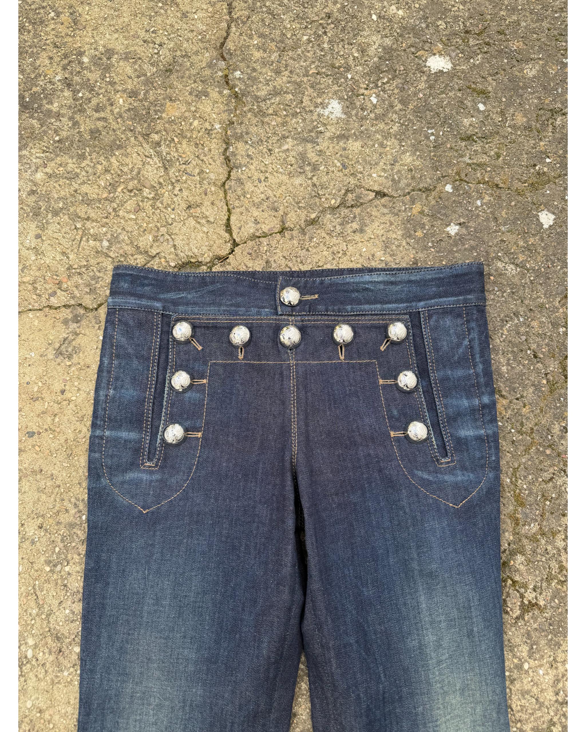 Faded navy blue denim sailor flare - Tom Ford 2000's