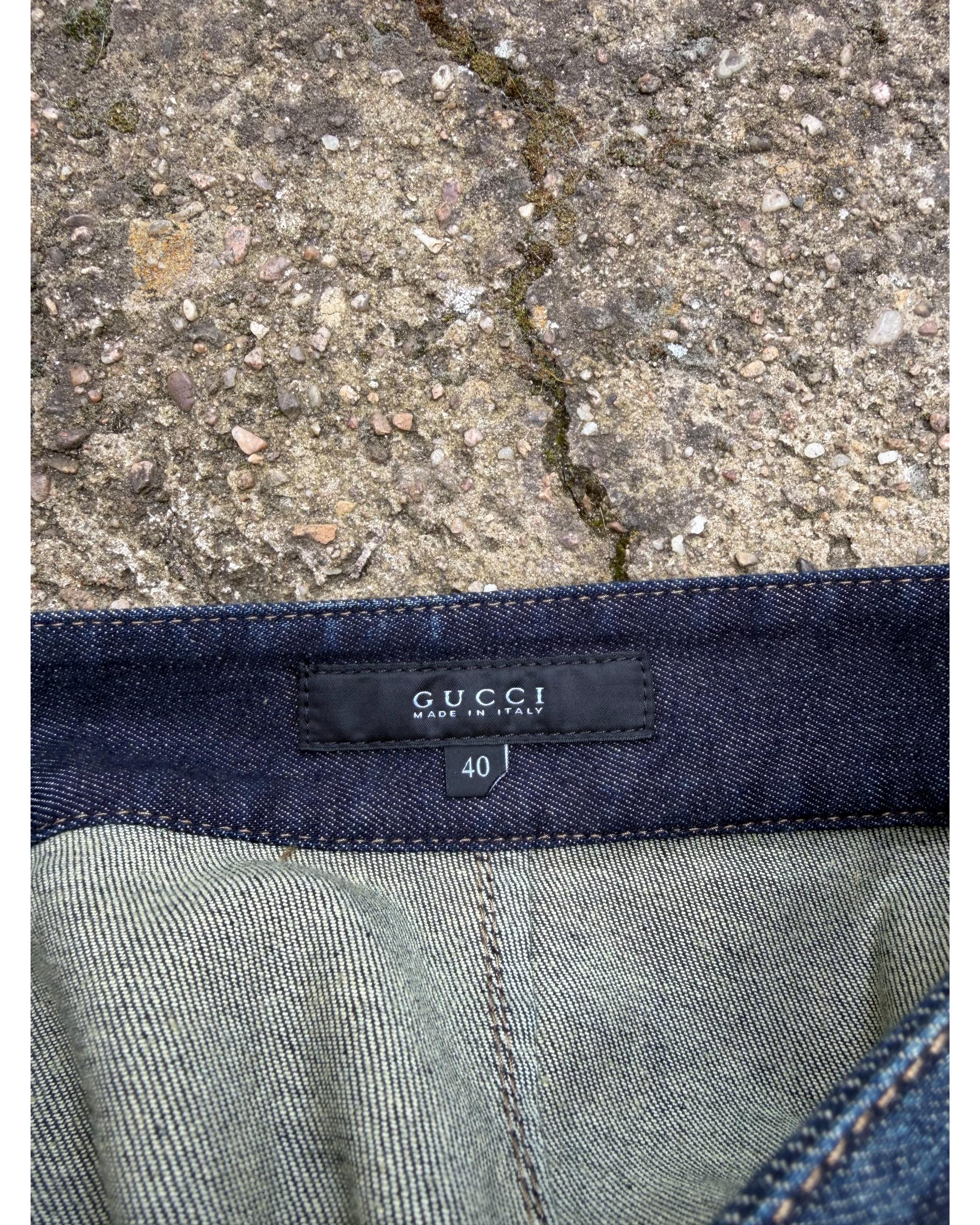 Faded navy blue denim sailor flare - Tom Ford 2000's