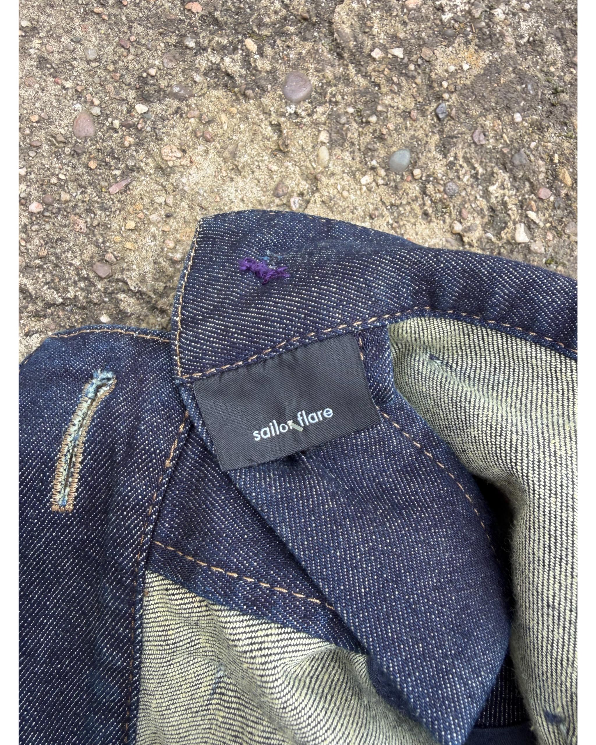 Faded navy blue denim sailor flare - Tom Ford 2000's