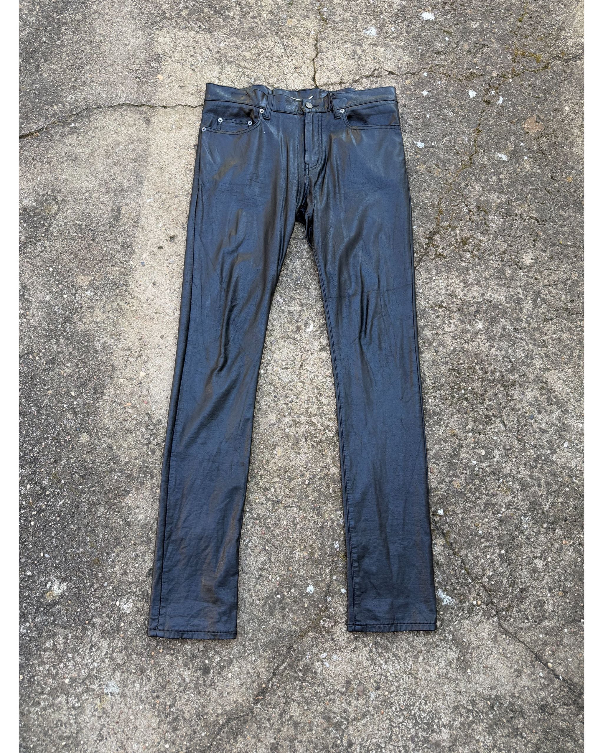 Hedi Slimane faux leather skinny pants 2014
