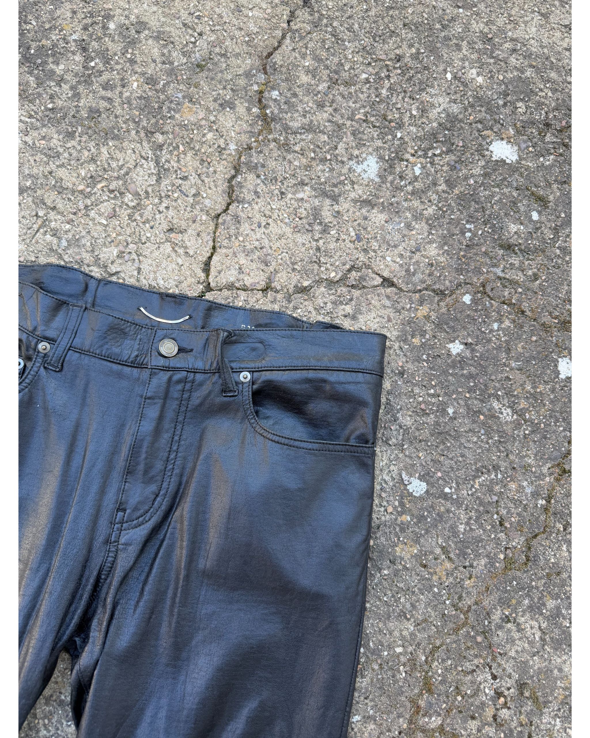 Hedi Slimane faux leather skinny pants 2014