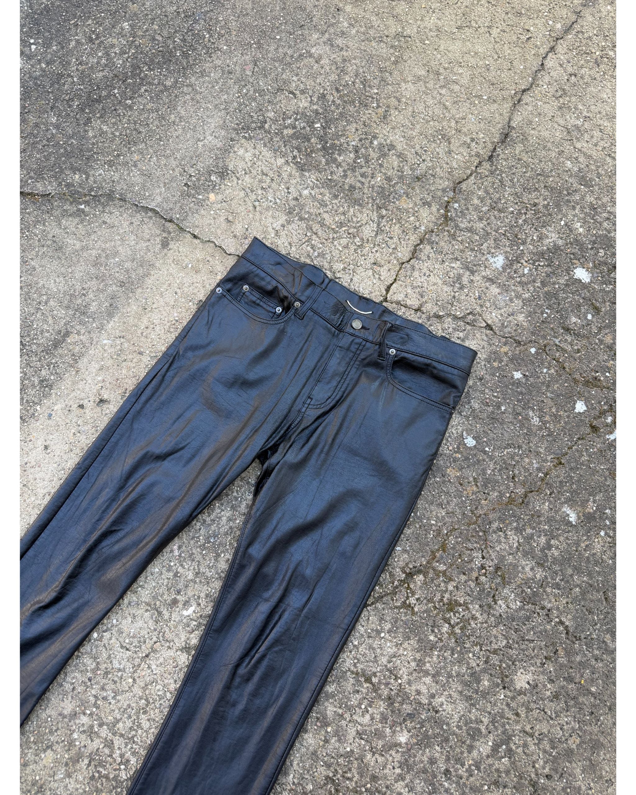 Hedi Slimane faux leather skinny pants 2014