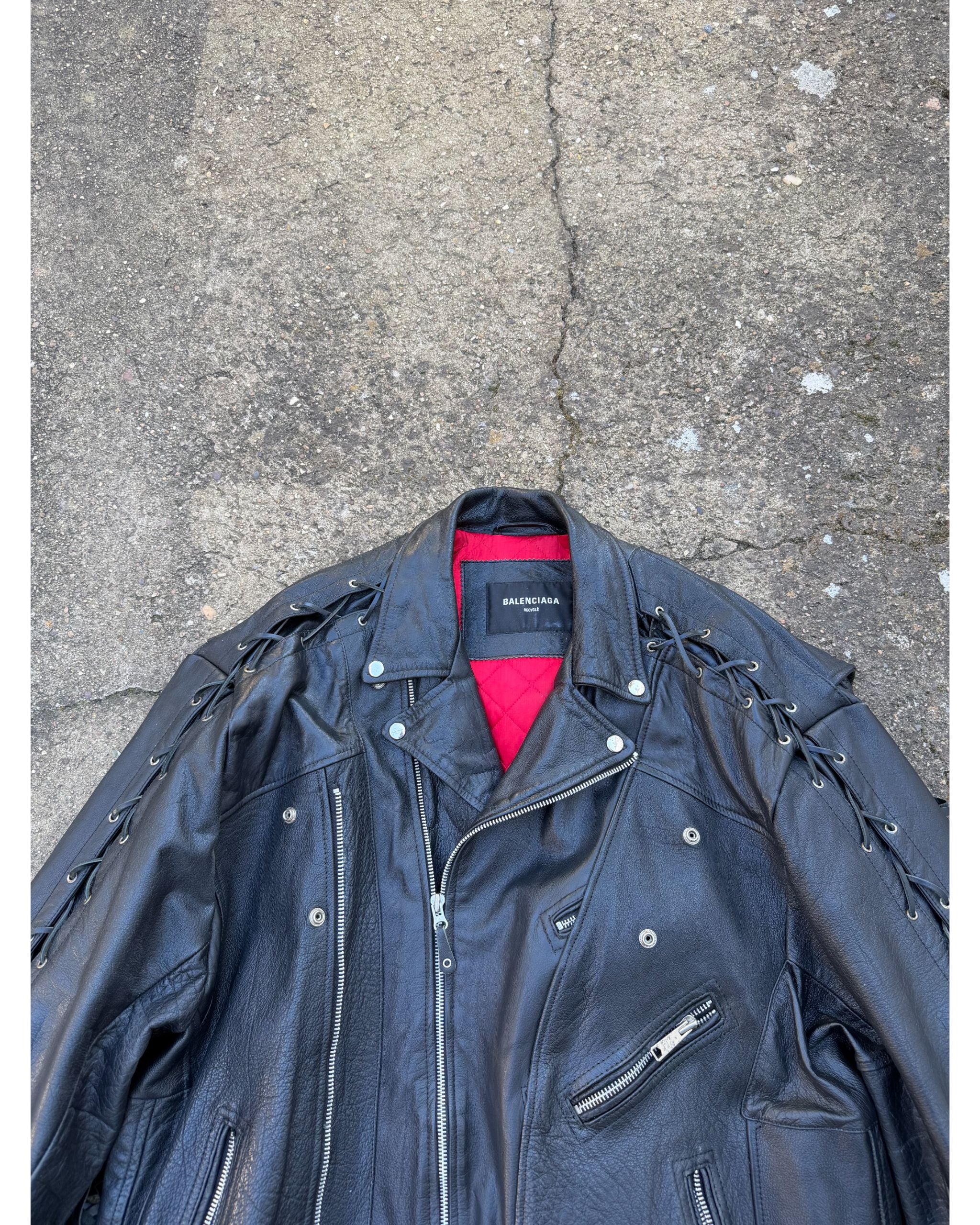 Fringed-upcycled leather jacket - SS22