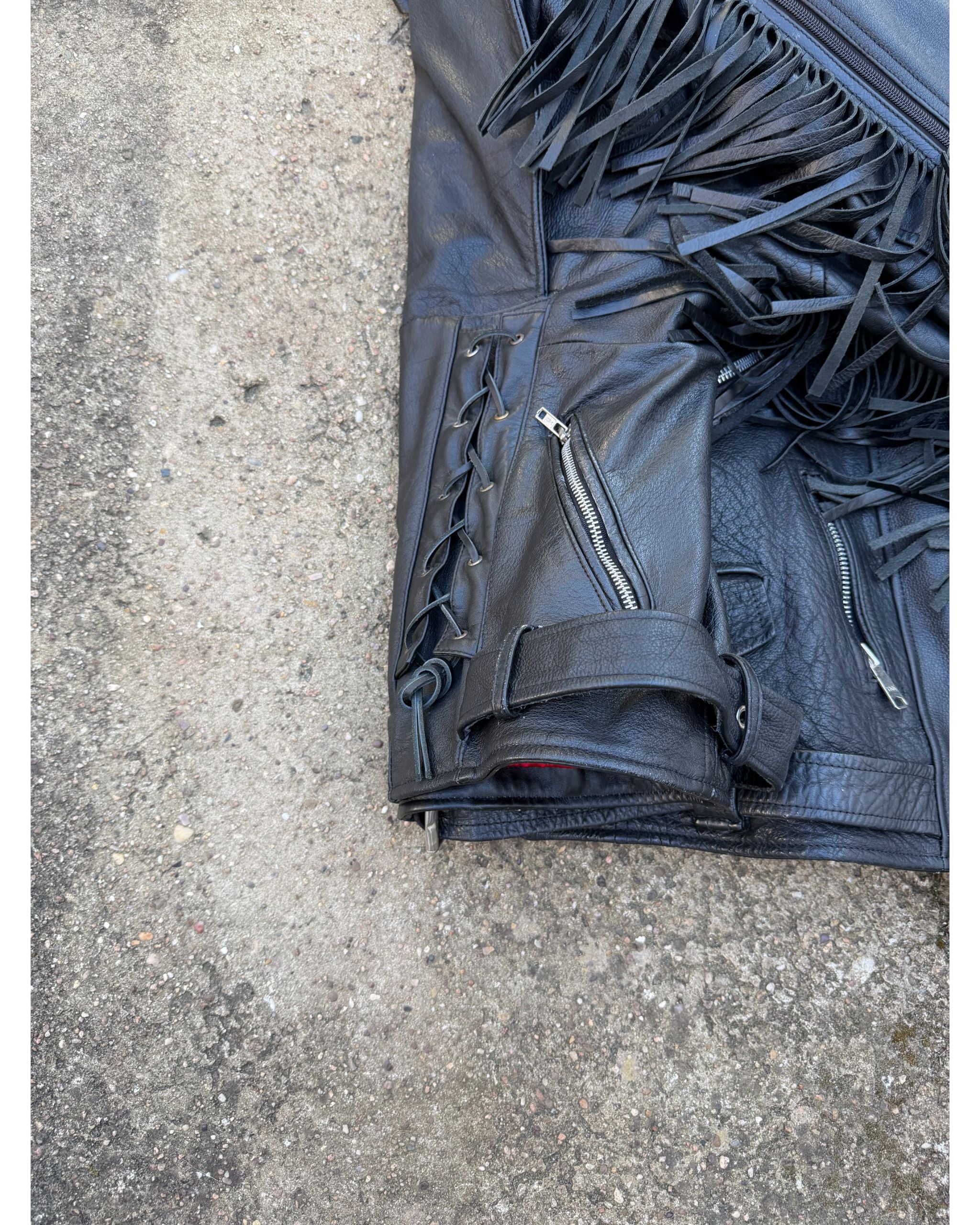 Fringed-upcycled leather jacket - SS22
