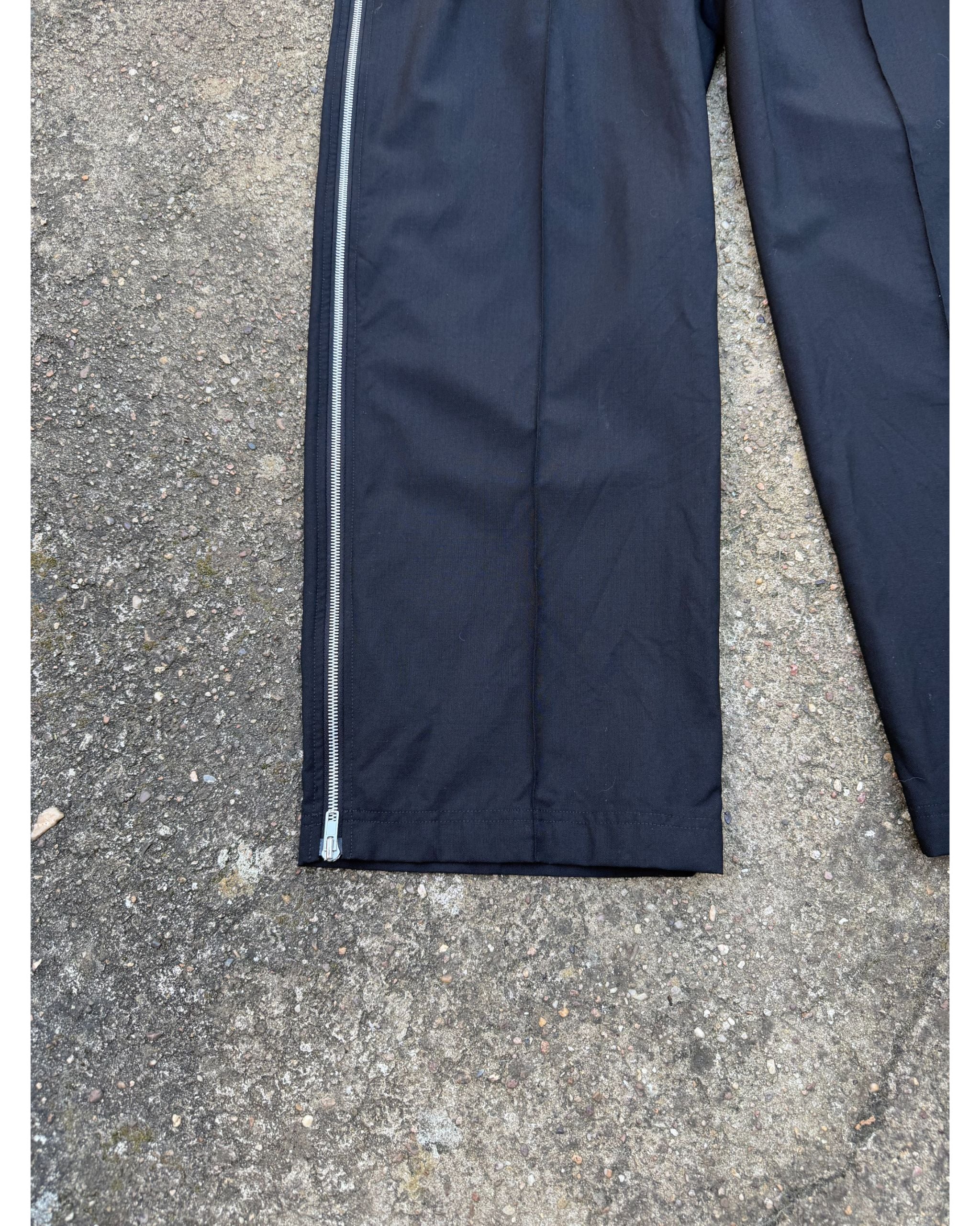 Wool side zip pocket pants