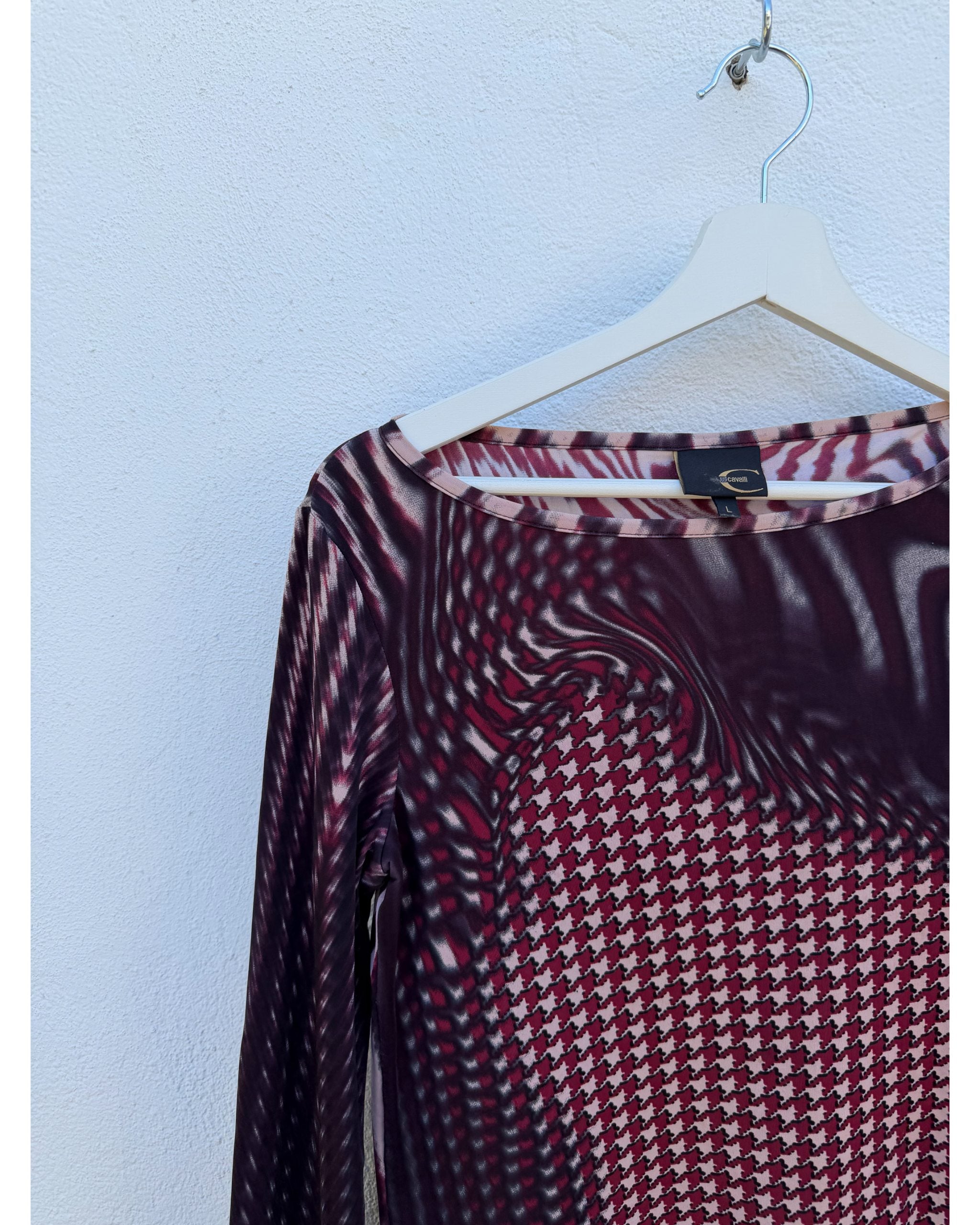 Houndstooth distortion illusion top - SS01