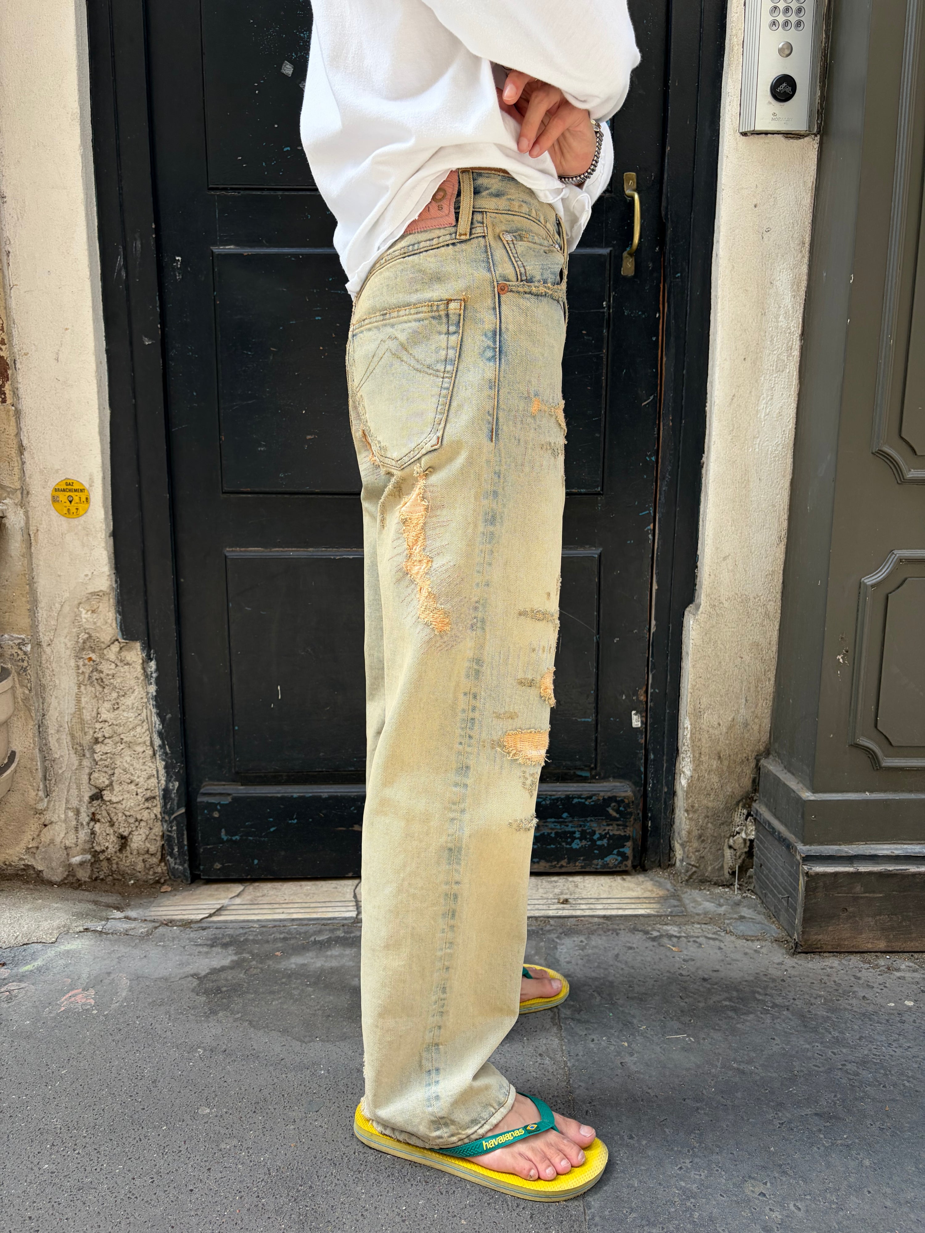 Distressed Straight Cut Kenzo Jeans (26)