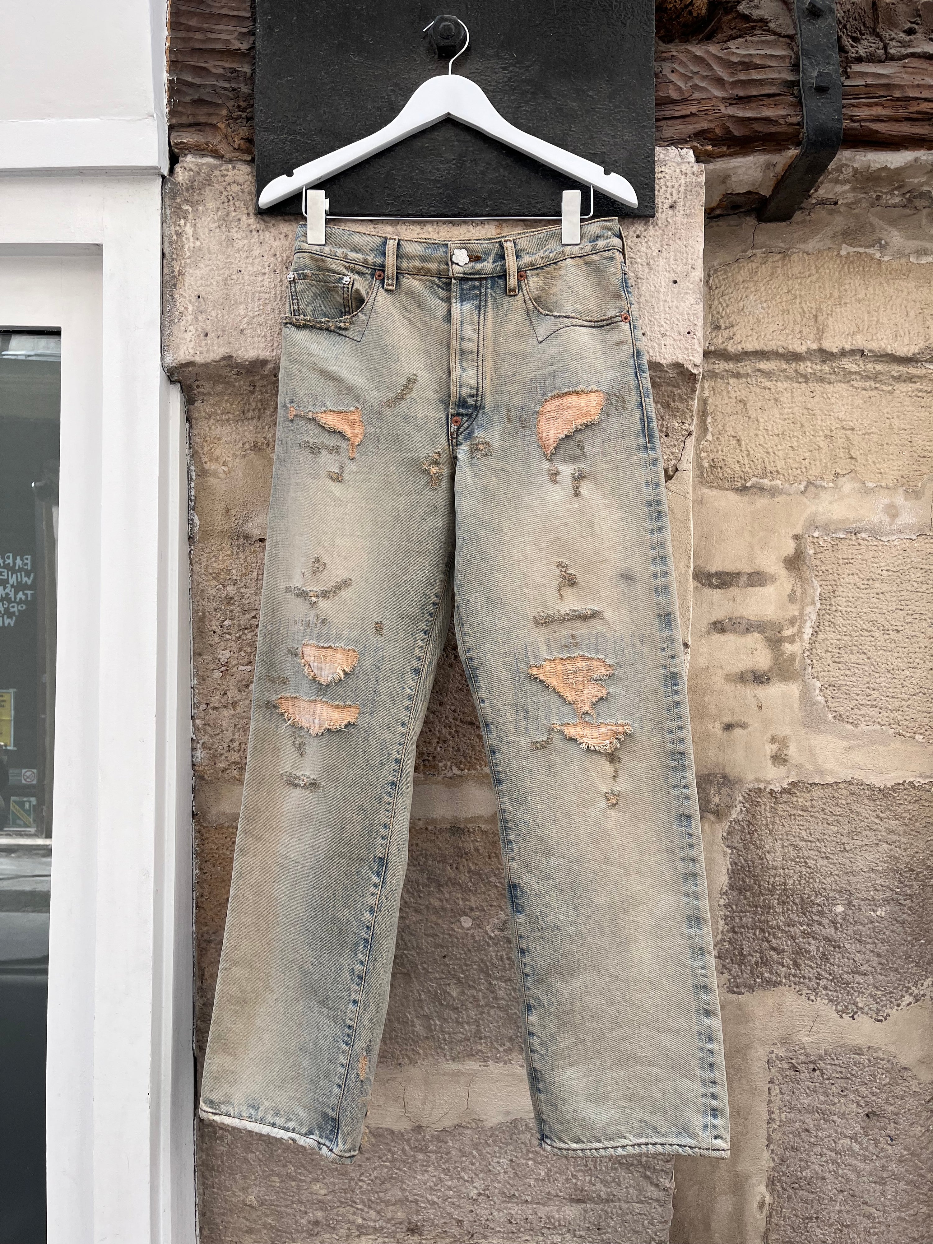 Distressed Straight Cut Kenzo Jeans (26)