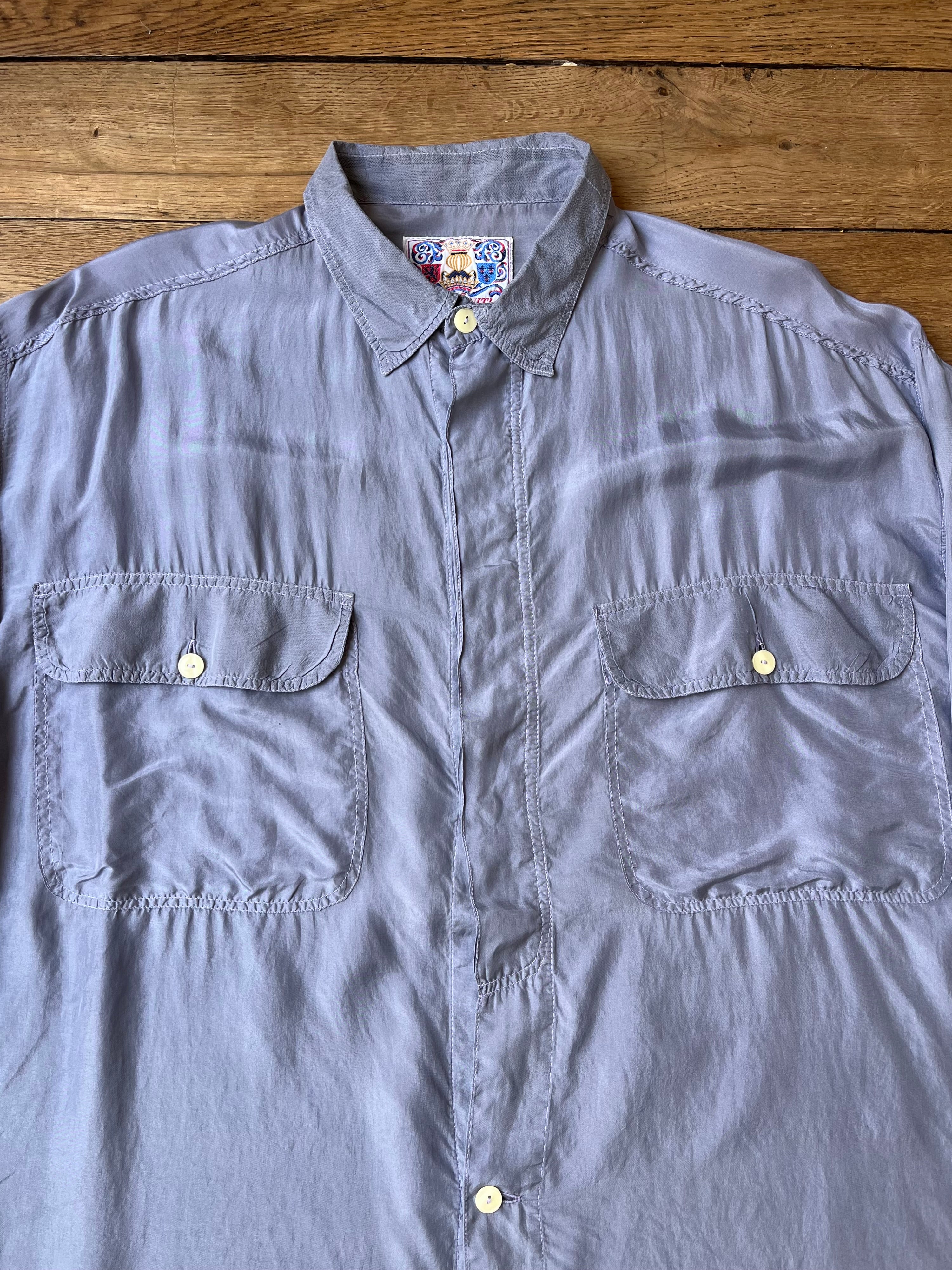 1980s Vintage Overdyed J. Taverniti Silk Shirt (XL)