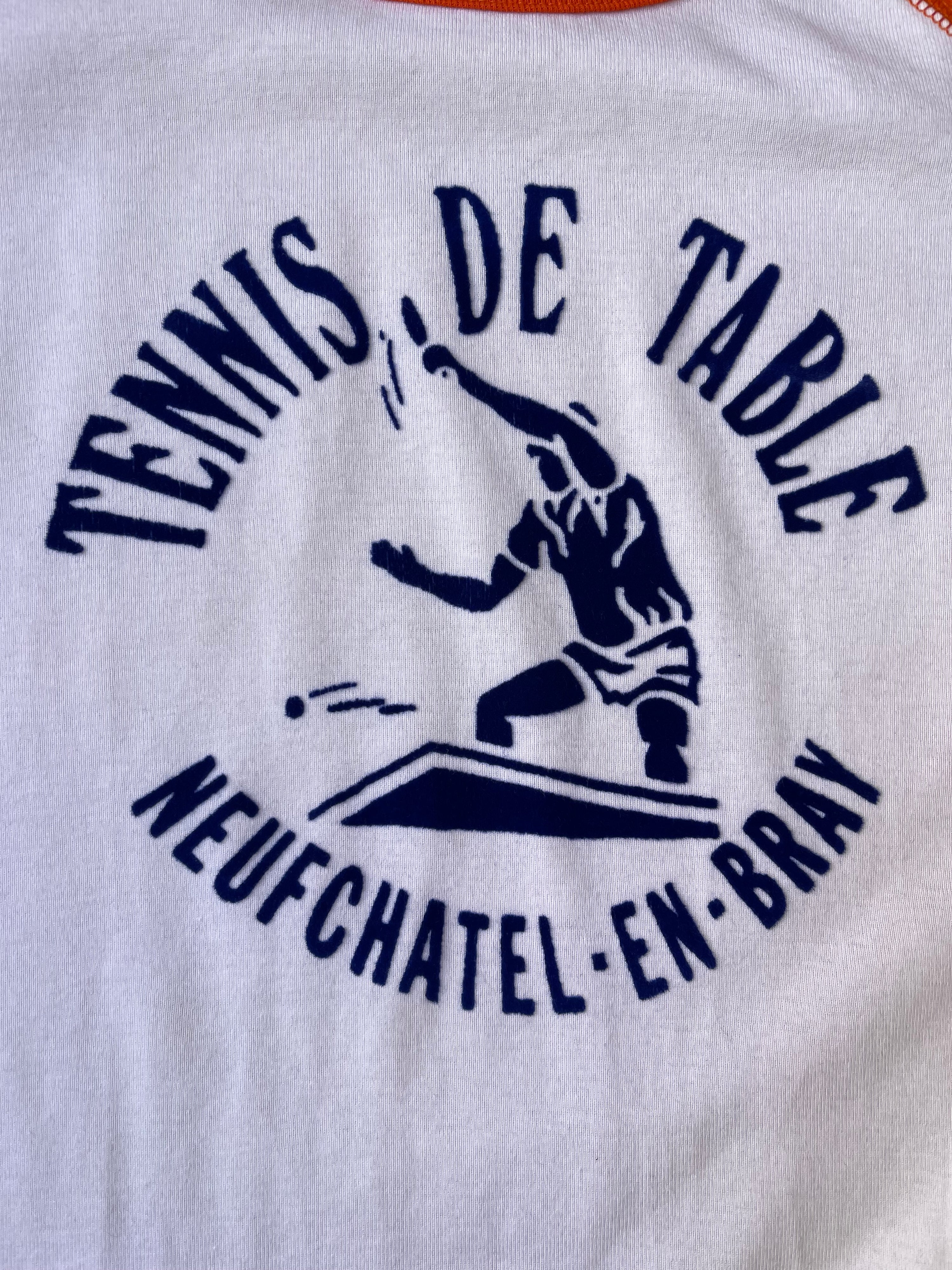 1990s French Vintage Tennis De Table Neufchatel-En-Bray Tilt T-shirt (M)
