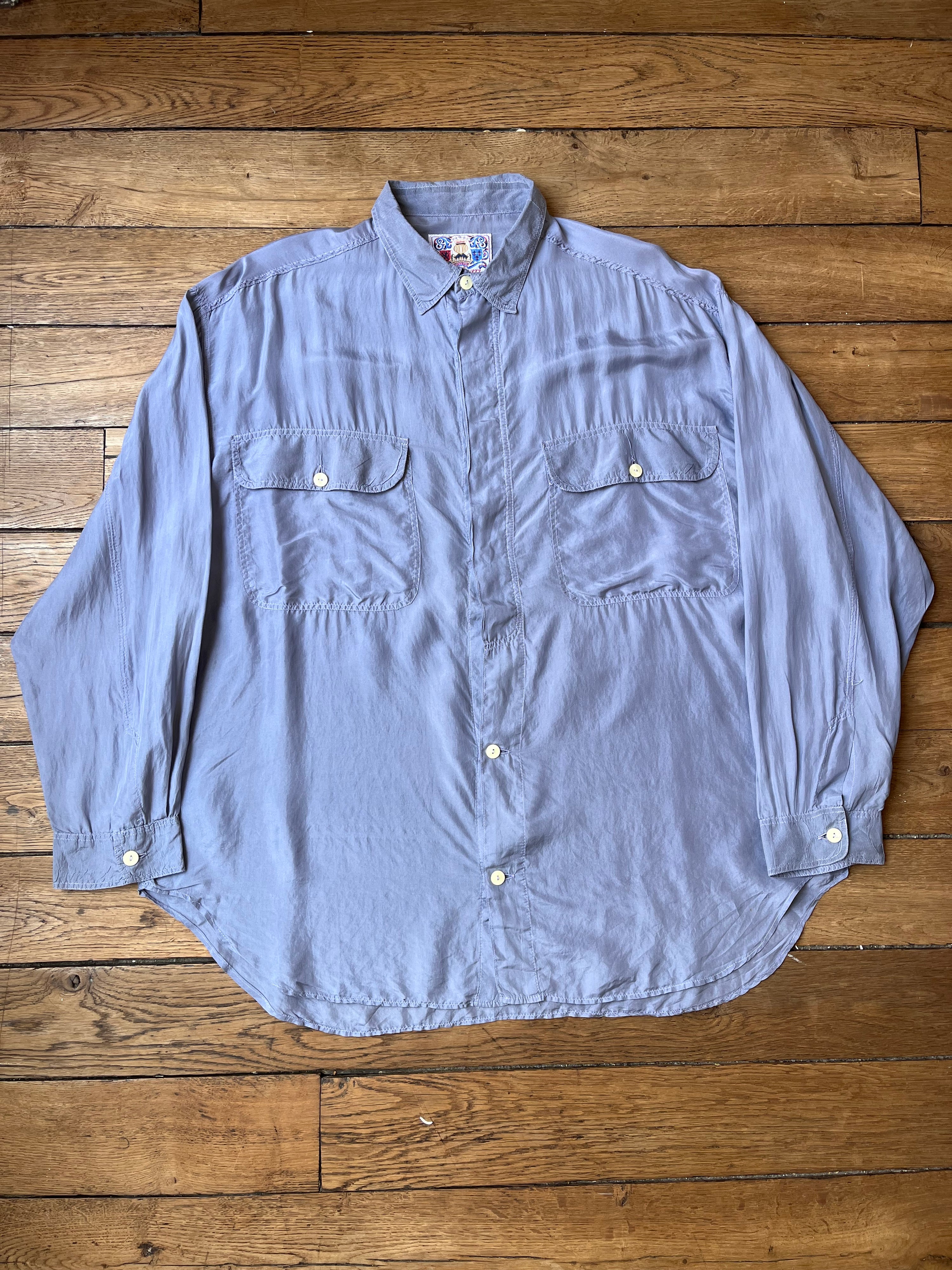 1980s Vintage Overdyed J. Taverniti Silk Shirt (XL)