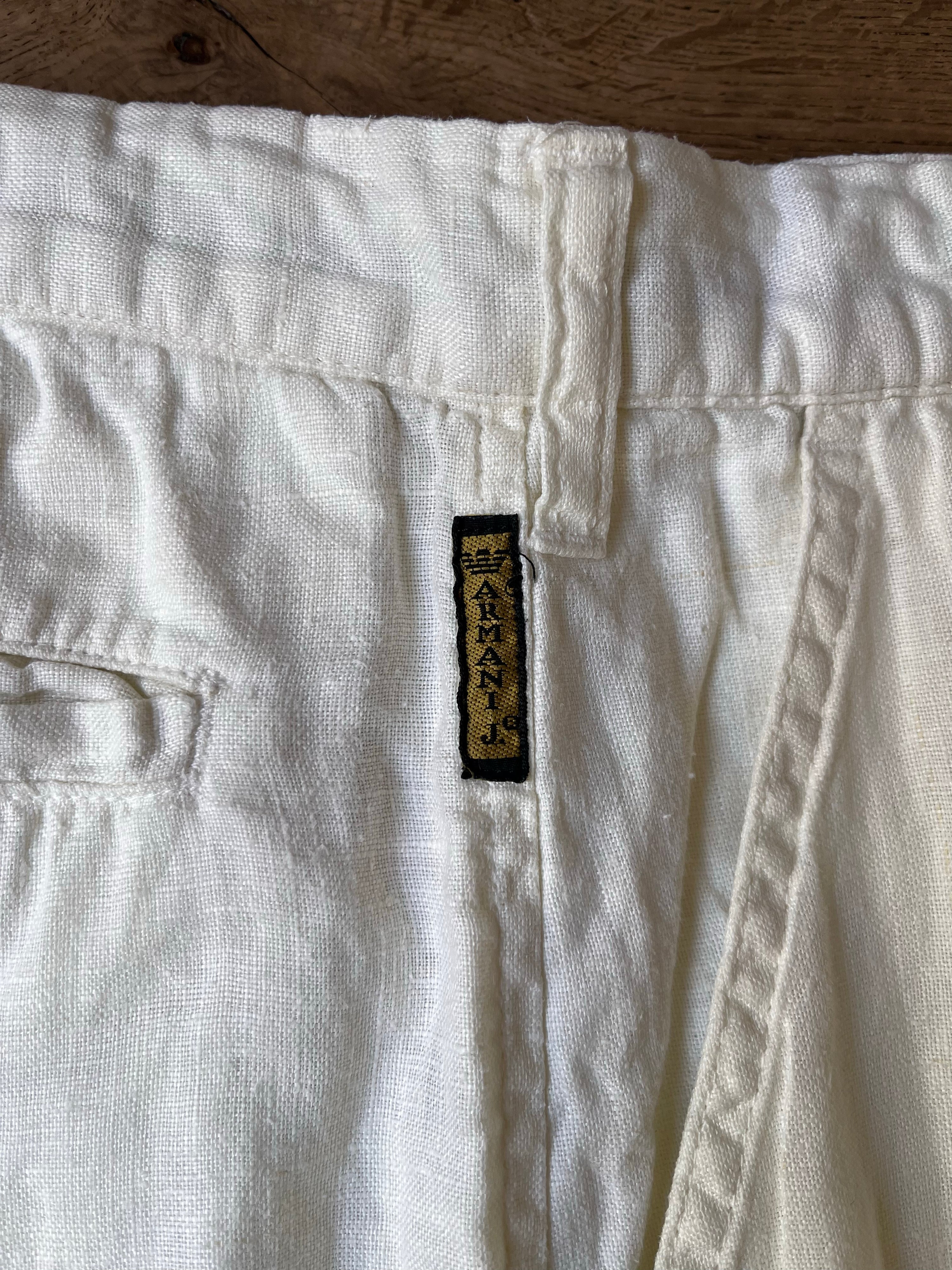 1990's Vintage Armani Jeans Linen Pants (IT 46)