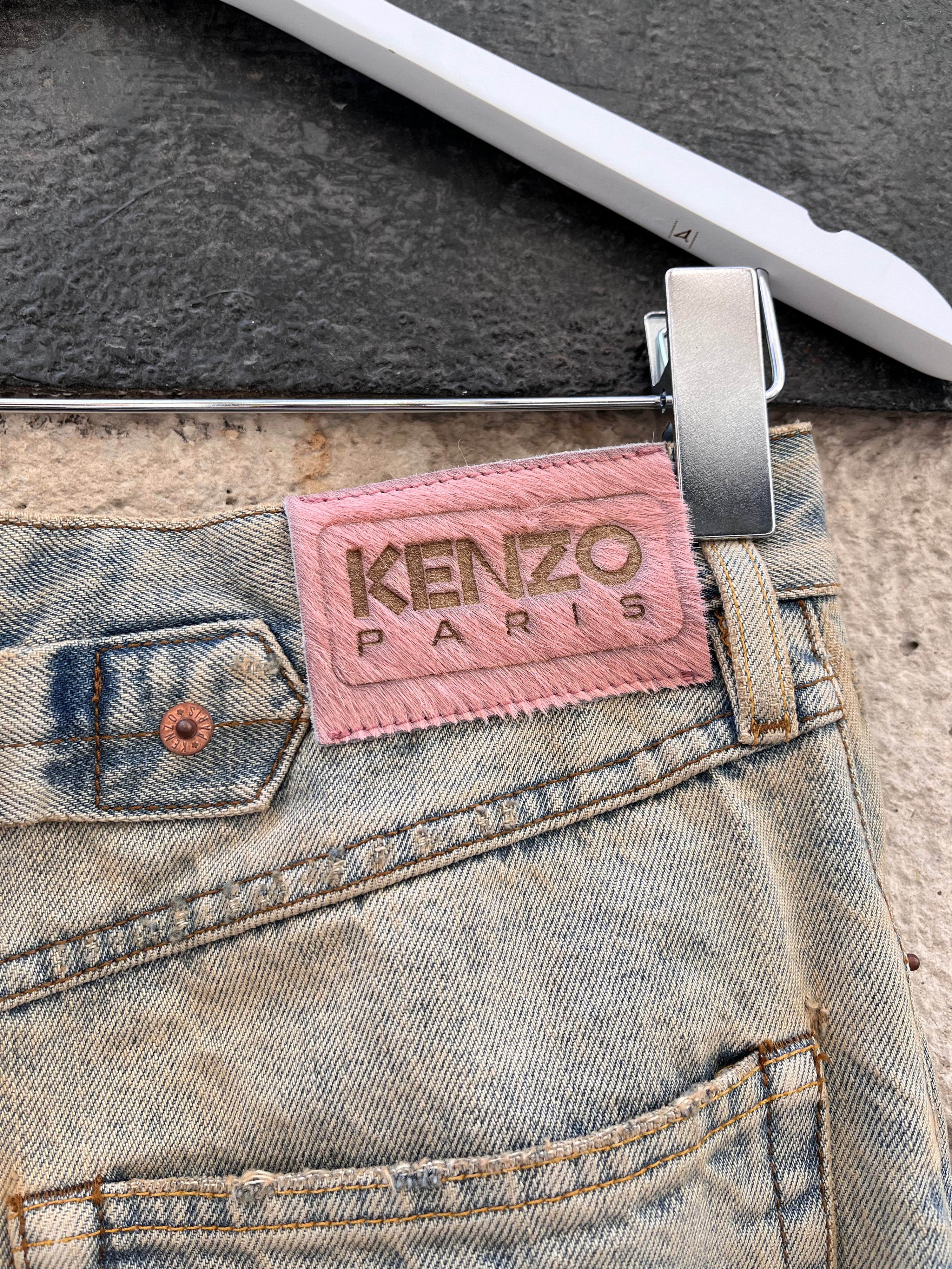 Distressed Straight Cut Kenzo Jeans (26)